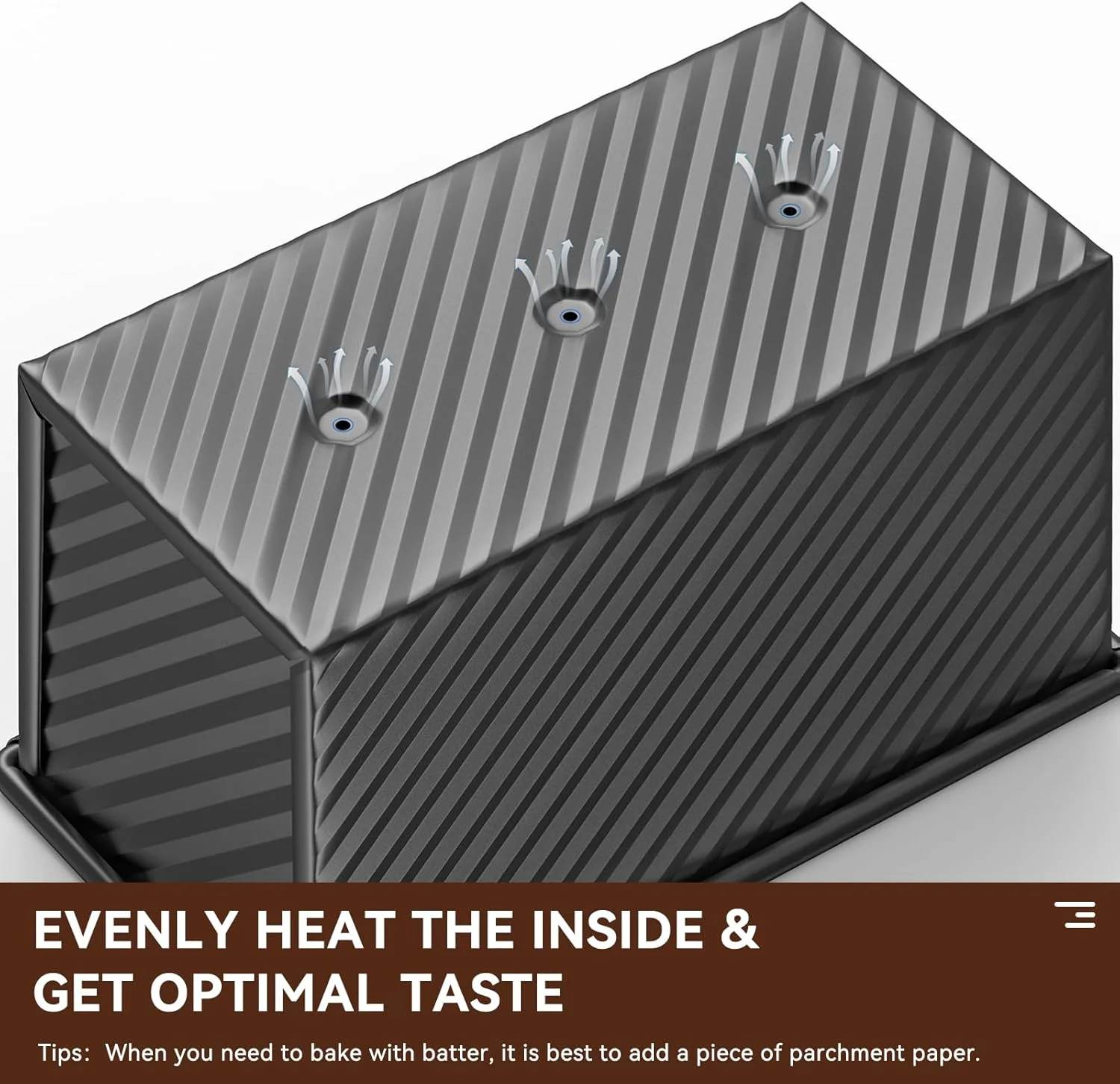 قالب نان تست پولمن با درب، سایز 8*4 اینچ، ظرفیت 1 پوند خمیر، قالب نان چسبنده، قالب نان فولاد کربنی، ظرف نان، قالب تست برای پخت خانگی، پخت ساندویچ و تست در فر، مشکی قالب نان تست پولمن با درب، سایز 8*4 اینچ، ظرفیت 1 پوند خمیر، قالب نان چسبنده، قالب نان فولاد کربنی، ظرف نان، قالب تست برای پخت خانگی، پخت ساندویچ و تست در فر، مشکی