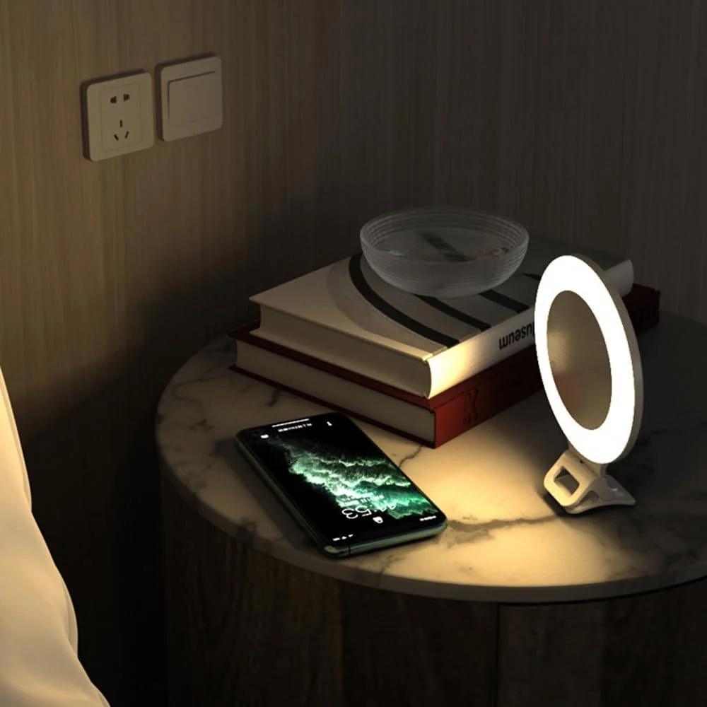 حلقه نور سلفی Tazweeq، قابل شارژ، 800mAh، نور دایره ای LED با 3 حالت نور، قابل تنظیم، کنترل لمسی، برای عکاسی با تلفن، آیپد، لپ تاپ، ولاگ، TikTok