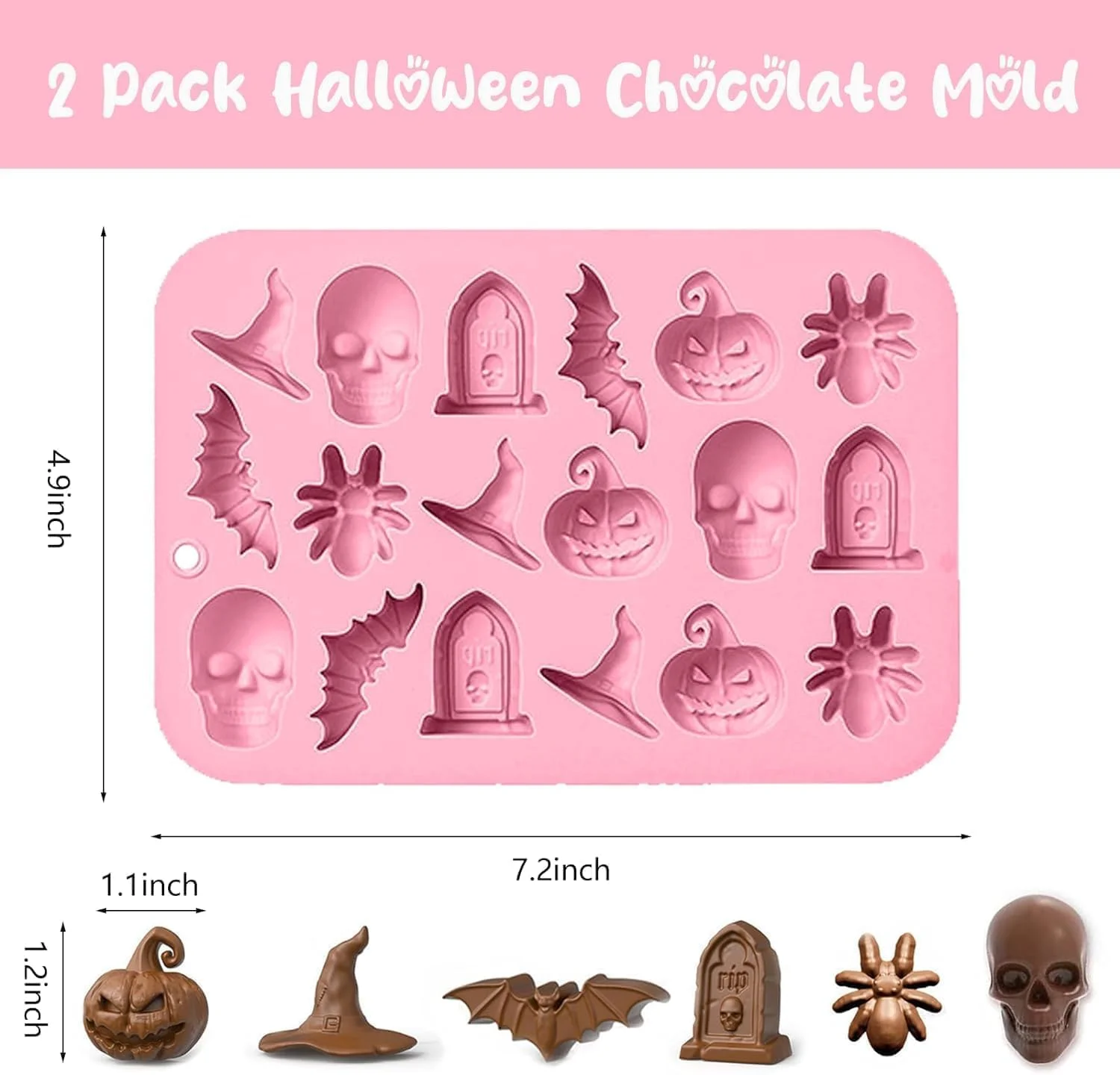 قالب شکلات هالووین ChicAbode، بسته 2 عددی، قالب های آب نبات سیلیکونی سه بعدی، قالب پخت هالووین، جمجمه کدو تنبل عنکبوت خفاش کلاه جادوگر، برای آب نبات، کلوچه، یخ، شکر، تزئین کیک قالب شکلات هالووین ChicAbode، بسته 2 عددی، قالب های آب نبات سیلیکونی سه بعدی، قالب پخت هالووین، جمجمه کدو تنبل عنکبوت خفاش کلاه جادوگر، برای آب نبات، کلوچه، یخ، شکر، تزئین کیک