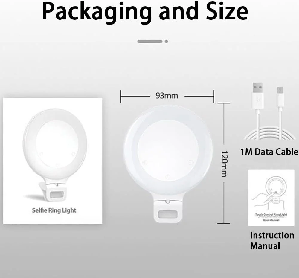 حلقه نور سلفی Tazweeq، قابل شارژ، 800mAh، نور دایره ای LED با 3 حالت نور، قابل تنظیم، کنترل لمسی، برای عکاسی با تلفن، آیپد، لپ تاپ، ولاگ، TikTok حلقه نور سلفی Tazweeq، قابل شارژ، 800mAh، نور دایره ای LED با 3 حالت نور، قابل تنظیم، کنترل لمسی، برای عکاسی با تلفن، آیپد، لپ تاپ، ولاگ، TikTok
