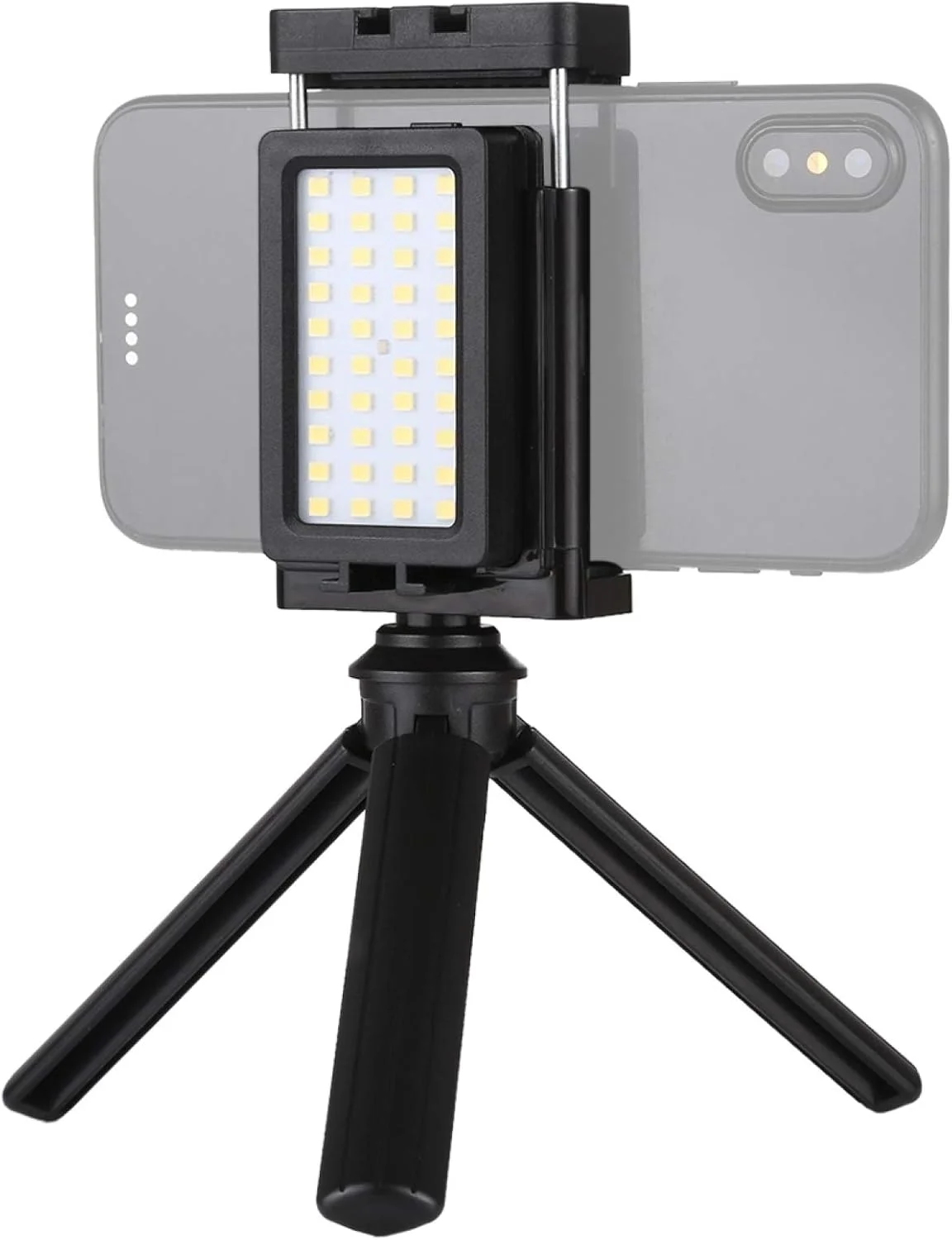 ست لایو موبایل CHENCHUAN، نور پرکننده سلفی جیبی، گیره نگهدارنده گوشی، پایه رومیزی سه پایه (مشکی) پخش زنده عکاسی (رنگ: مشکی)