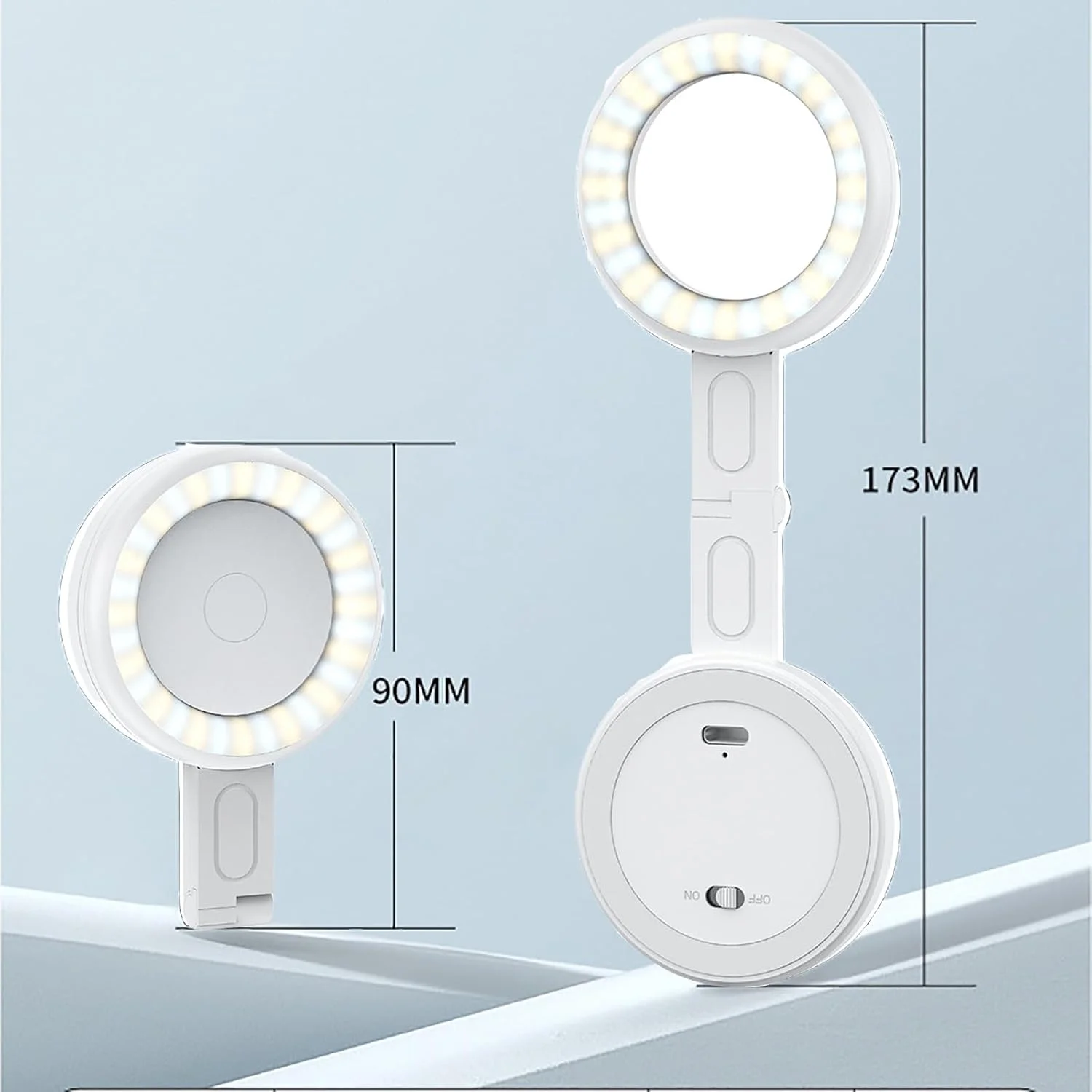 نور سلفی و پایه نگهدارنده گوشی Tazweeq، نور پرکننده سلفی مغناطیسی قابل حمل 2 در 1، نور پرکننده LED رنگی 6 حالته برای آیفون، آیپد، برای آرایش، سلفی، ولاگ (سفید) نور سلفی و پایه نگهدارنده گوشی Tazweeq، نور پرکننده سلفی مغناطیسی قابل حمل 2 در 1، نور پرکننده LED رنگی 6 حالته برای آیفون، آیپد، برای آرایش، سلفی، ولاگ (سفید)