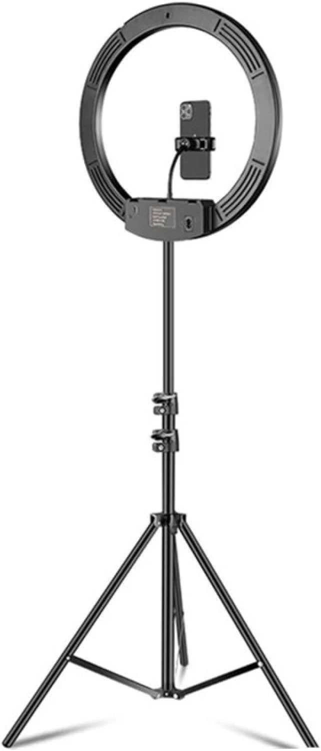 CHENCHUAN ست نور حلقه ای LED با دمای رنگ قابل تنظیم و گیره تلفن 18 اینچی + سه پایه 2.1 متری، دوشاخه CN، مناسب برای پخش زنده و عکاسی