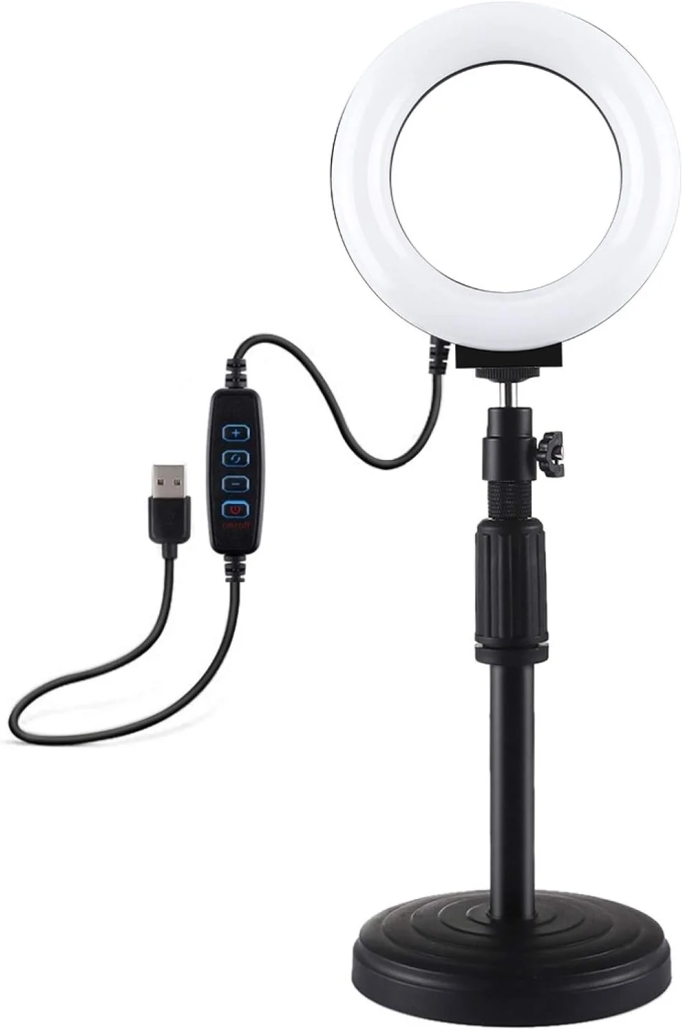 CHENCHUAN قطعه یدکی دوربین دیجیتال پایه گرد رومیزی + نور ویدئویی حلقه ای LED با قابلیت تنظیم نور USB با 3 حالت 12 سانتی متری 4.7 اینچی، ارتفاع قابل تنظیم: 18 سانتی متر - 28 سانتی متر CHENCHUAN قطعه یدکی دوربین دیجیتال پایه گرد رومیزی + نور ویدئویی حلقه ای LED با قابلیت تنظیم نور USB با 3 حالت 12 سانتی متری 4.7 اینچی، ارتفاع قابل تنظیم: 18 سانتی متر - 28 سانتی متر