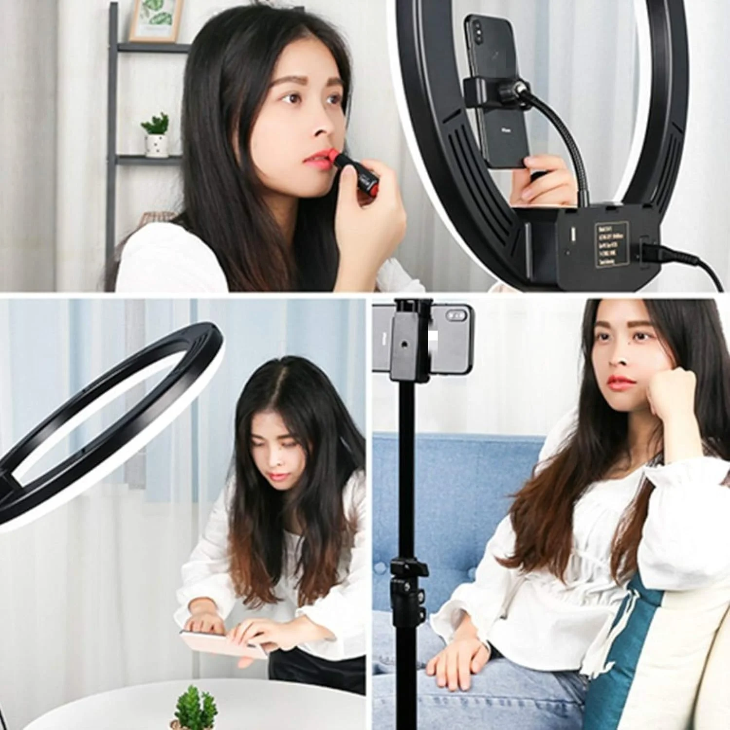 ست نور حلقه ای LED با دمای رنگ قابل تنظیم و گیره موبایل CHENCHUAN سایز 14 اینچ + سه پایه 2.1 متری، مناسب پخش زنده و عکاسی (پلاگ CN) ست نور حلقه ای LED با دمای رنگ قابل تنظیم و گیره موبایل CHENCHUAN سایز 14 اینچ + سه پایه 2.1 متری، مناسب پخش زنده و عکاسی (پلاگ CN)