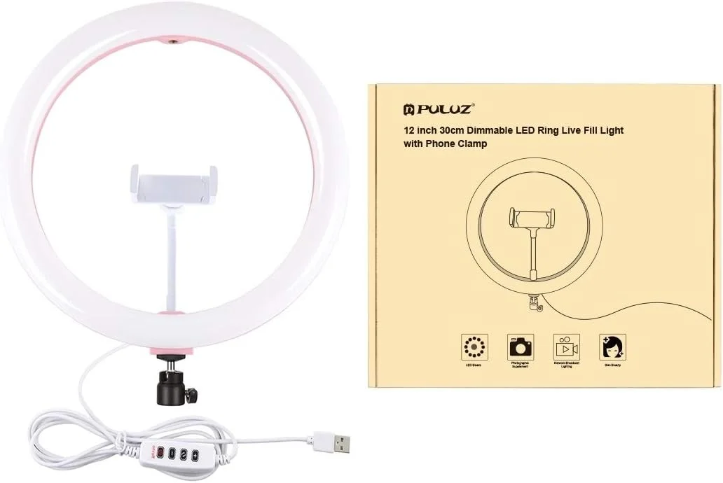 CHENCHUAN لوازم جانبی قطعات یدکی دوربین دیجیتال 11.8 اینچ 30 سانتی متر USB 3 حالت نور حلقه ای LED با دمای رنگ دوگانه قابل تنظیم نورپردازی سلفی عکاسی و فیلمبرداری با گیره تلفن (مشکی) CHENCHUAN لوازم جانبی قطعات یدکی دوربین دیجیتال 11.8 اینچ 30 سانتی متر USB 3 حالت نور حلقه ای LED با دمای رنگ دوگانه قابل تنظیم نورپردازی سلفی عکاسی و فیلمبرداری با گیره تلفن (مشکی)