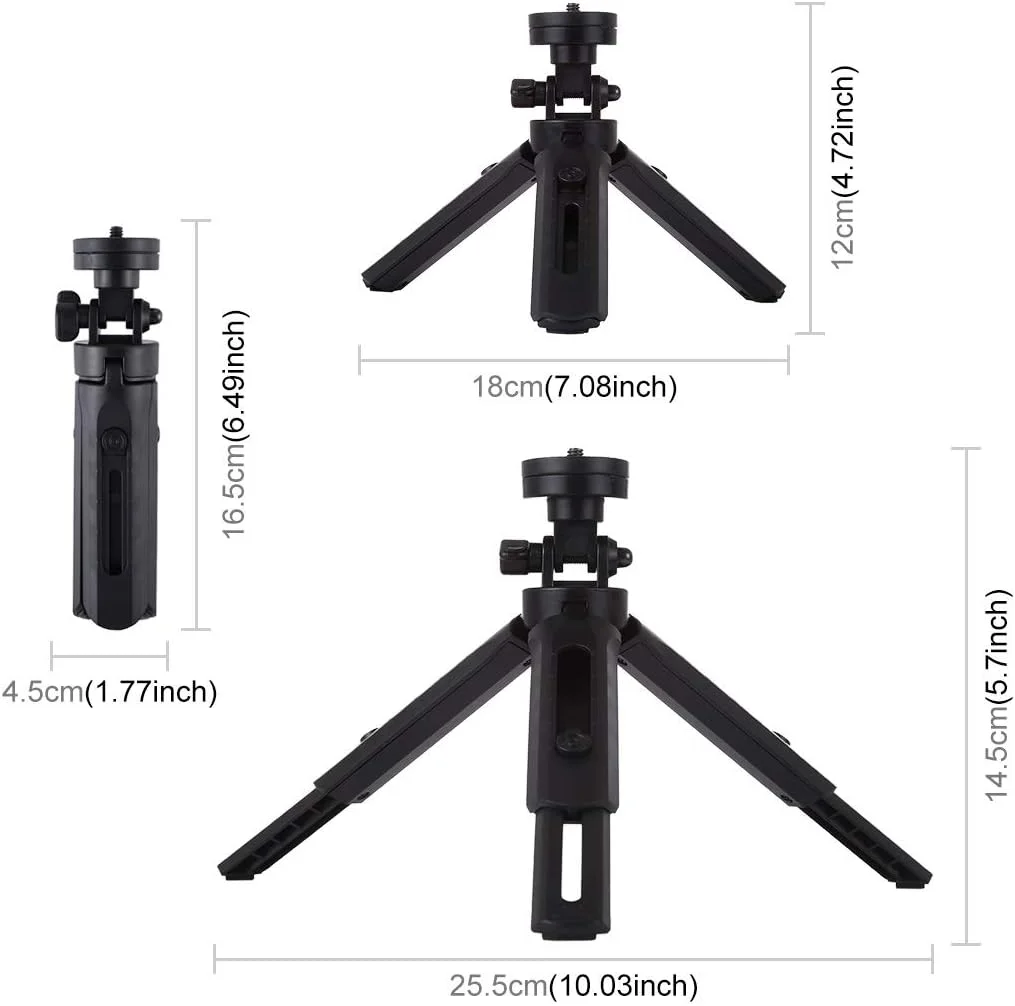 لوازم جانبی قطعات یدکی دوربین دیجیتال CHENCHUAN، نورهای ویدیویی عکاسی حلقه ای LED کم نور 3 حالته USB 4.7 اینچی 12 سانتی متری + کیت پایه سه پایه جیبی با هد توپی سه پایه کفش سرد (مشکی) لوازم جانبی قطعات یدکی دوربین دیجیتال CHENCHUAN، نورهای ویدیویی عکاسی حلقه ای LED کم نور 3 حالته USB 4.7 اینچی 12 سانتی متری + کیت پایه سه پایه جیبی با هد توپی سه پایه کفش سرد (مشکی)