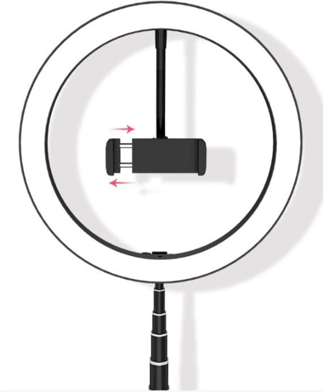 نور پرکننده حرفه ای استودیویی تاشو قابل حمل CHENCHUAN با پایه نگهدارنده موبایل و چراغ حلقه ای LED (مشکی) مناسب برای پخش زنده و عکاسی (رنگ: مشکی) نور پرکننده حرفه ای استودیویی تاشو قابل حمل CHENCHUAN با پایه نگهدارنده موبایل و چراغ حلقه ای LED (مشکی) مناسب برای پخش زنده و عکاسی (رنگ: مشکی)