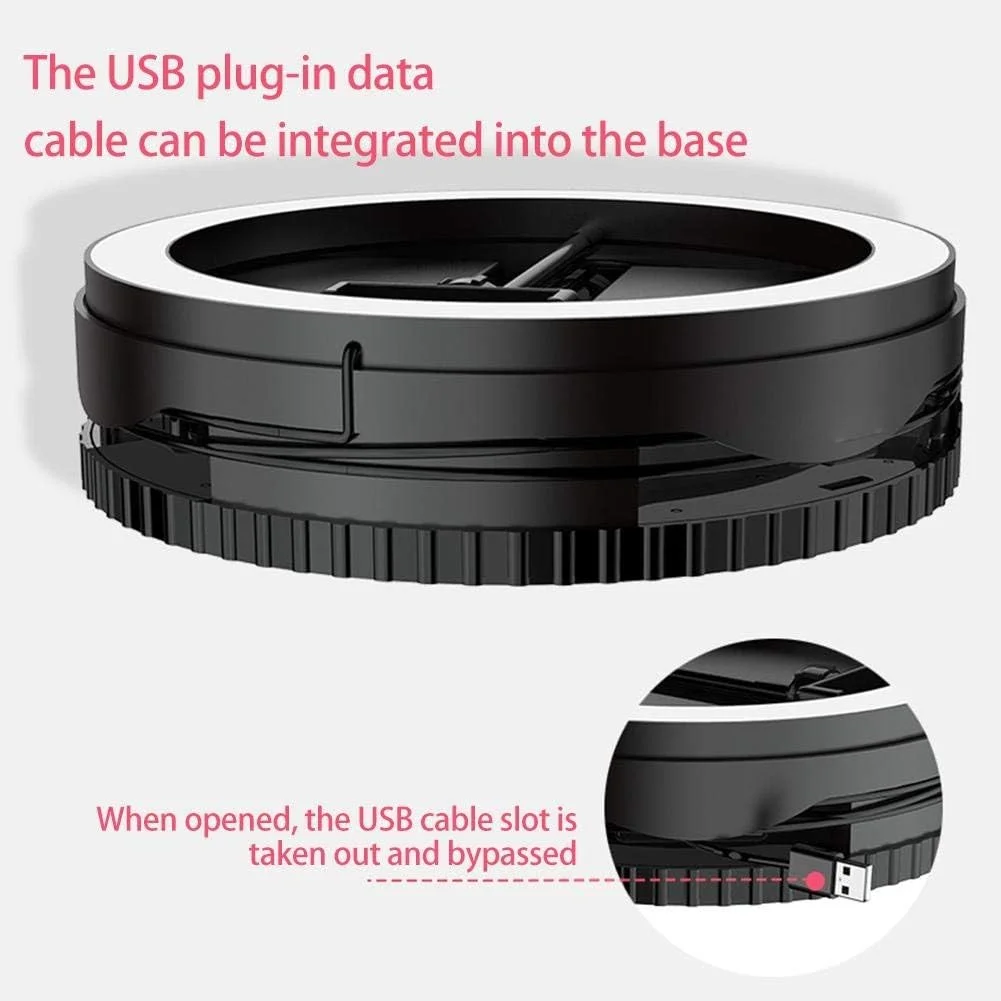 نور پرکننده حرفه ای استودیویی تاشو قابل حمل CHENCHUAN با پایه نگهدارنده موبایل و چراغ حلقه ای LED (مشکی) مناسب برای پخش زنده و عکاسی (رنگ: مشکی) نور پرکننده حرفه ای استودیویی تاشو قابل حمل CHENCHUAN با پایه نگهدارنده موبایل و چراغ حلقه ای LED (مشکی) مناسب برای پخش زنده و عکاسی (رنگ: مشکی)