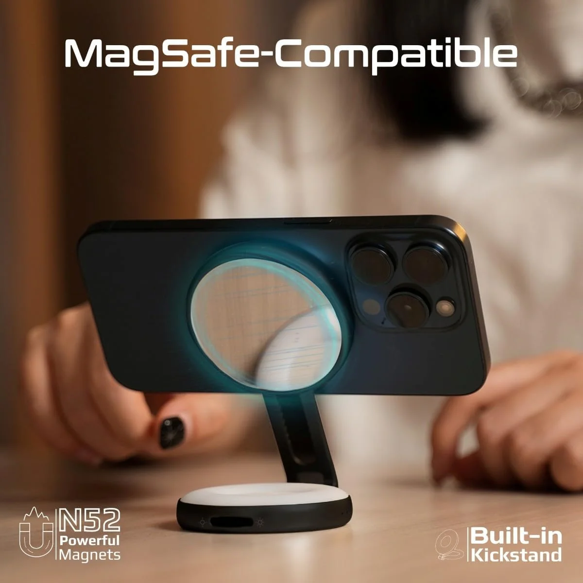 نور سلفی قابل حمل Promate سازگار با MagSafe، باتری قابل شارژ با ظرفیت بالا، حالت های سه گانه LED، آینه داخلی، چرخش 180 درجه، چرخش 360 درجه، بازوی قابل افزایش، سازگاری گسترده، MagHalo-Pro مشکی نور سلفی قابل حمل Promate سازگار با MagSafe، باتری قابل شارژ با ظرفیت بالا، حالت های سه گانه LED، آینه داخلی، چرخش 180 درجه، چرخش 360 درجه، بازوی قابل افزایش، سازگاری گسترده، MagHalo-Pro مشکی