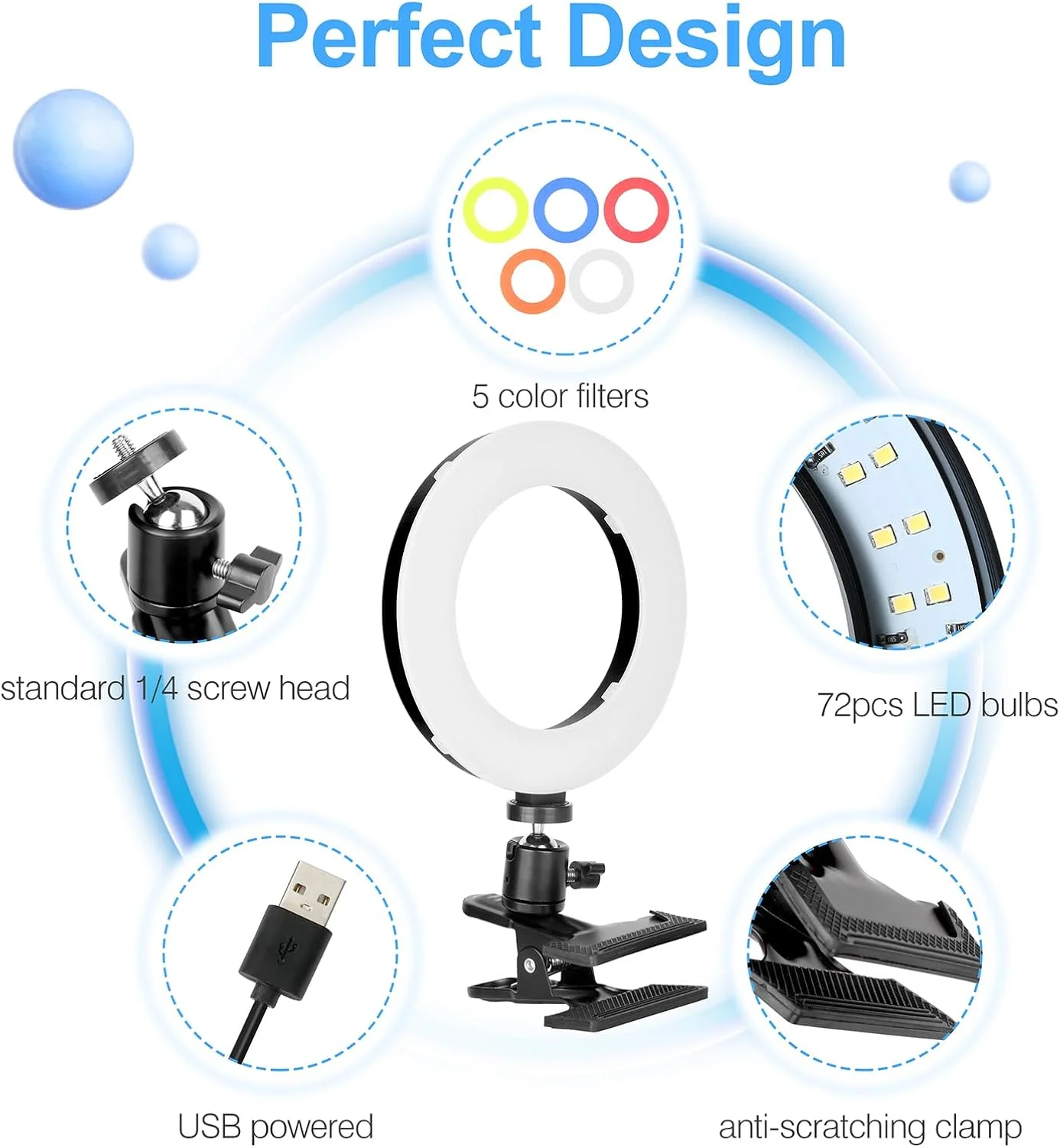 نور ویدئو کنفرانس EMART، چراغ حلقه ای گیره دار برای مانیتور کامپیوتر، لپ تاپ، تلفن همراه با 5 فیلتر رنگی و 11 سطح روشنایی برای پخش زنده، کار از راه دور، ضبط ویدئو، سلفی نور ویدئو کنفرانس EMART، چراغ حلقه ای گیره دار برای مانیتور کامپیوتر، لپ تاپ، تلفن همراه با 5 فیلتر رنگی و 11 سطح روشنایی برای پخش زنده، کار از راه دور، ضبط ویدئو، سلفی