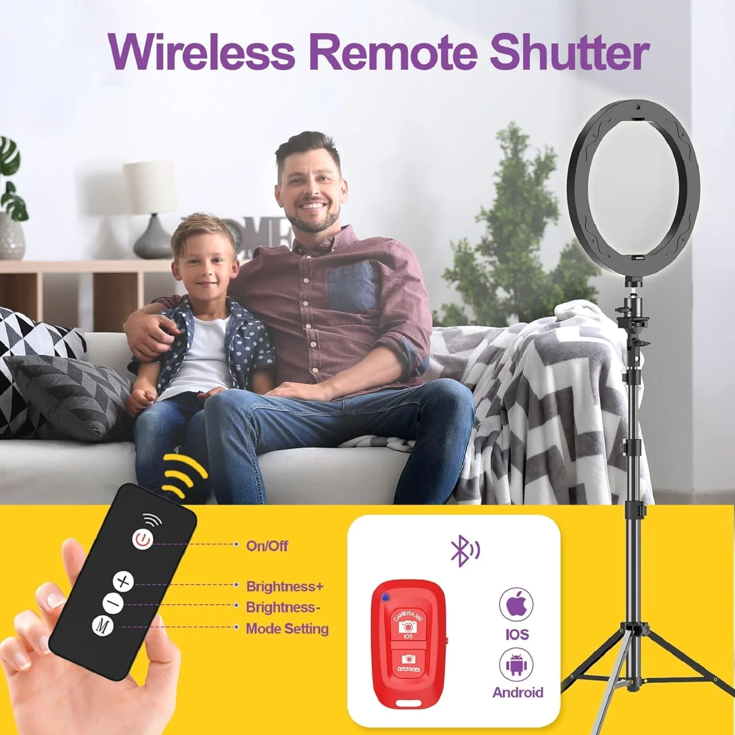 نور حلقه ای 10 اینچی EMART با پایه سه پایه 55 اینچی قابل ارتقا و نگهدارنده تلفن، نور گرد LED قابل تنظیم برای عکاسی سلفی/آرایش/ویدیو یوتیوب/ولاگ/پخش زنده نور حلقه ای 10 اینچی EMART با پایه سه پایه 55 اینچی قابل ارتقا و نگهدارنده تلفن، نور گرد LED قابل تنظیم برای عکاسی سلفی/آرایش/ویدیو یوتیوب/ولاگ/پخش زنده