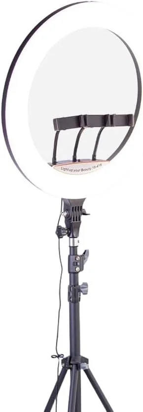 رینگ لایت LED گرین لاین GLR-14 - نور سفید/خنثی/گرم - کم نور شدن بدون پله - کنترل USB - سه پایه قابل تنظیم - چرخش 360 درجه - 192 مهره لامپ LED - اندازه محصول: 36 * 2.6 * 36 سانتی متر - دنده نور: 10