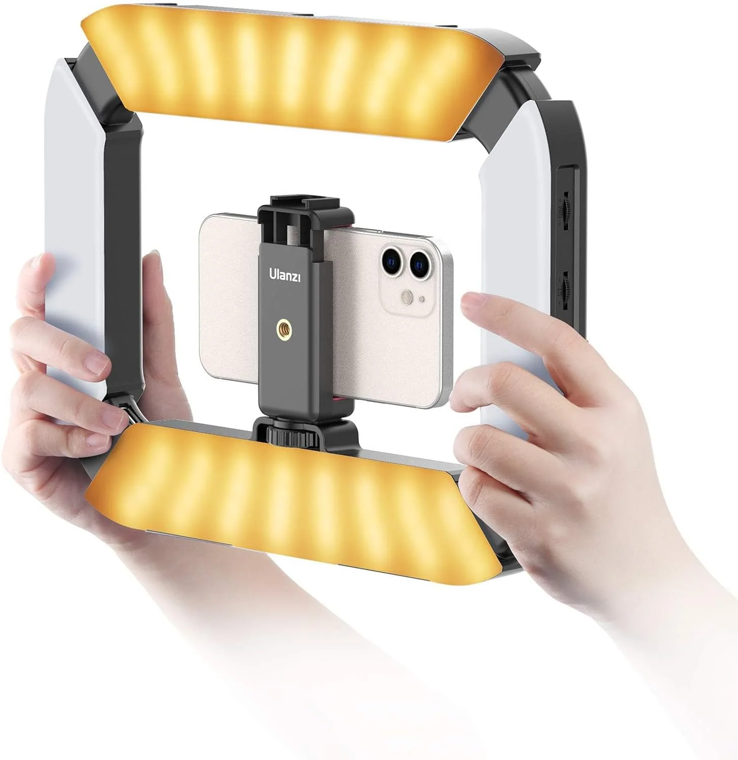 نور حلقه ای ULANZI U200 به همراه نگهدارنده گوشی و پاوربانک 8000mAh داخلی برای نور سلفی، آرایش، ولاگینگ، فیلمسازی، پخش زنده، ضبط ویدیو در تیک تاک و یوتیوب