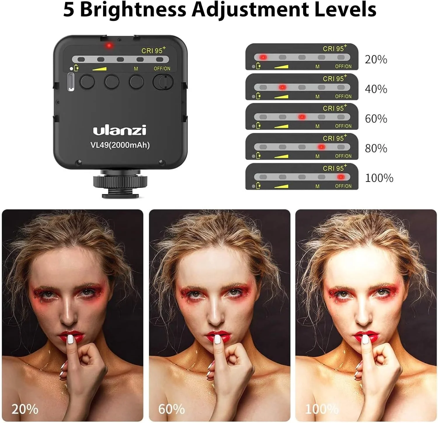 نور ویدئویی LED مدل ULANZI VL49 با ظرفیت 2000mAh، دارای 3 کفشک سرد، پنل نور نرم قابل شارژ، نورپردازی قابل حمل برای عکاسی DJI OSMO Sony DSLR Canon Camera GoPro Vlogging نور ویدئویی LED مدل ULANZI VL49 با ظرفیت 2000mAh، دارای 3 کفشک سرد، پنل نور نرم قابل شارژ، نورپردازی قابل حمل برای عکاسی DJI OSMO Sony DSLR Canon Camera GoPro Vlogging