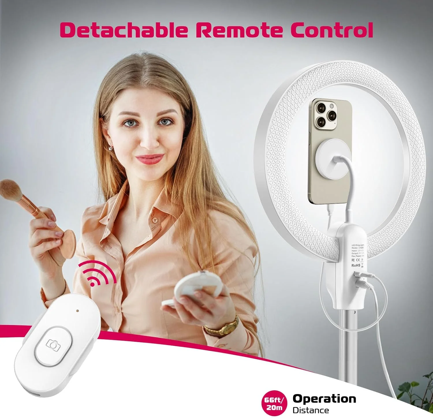 نور حلقه ای سلفی 10 اینچی ULANZI با پایه سه پایه 68 اینچی، نور دایره ای سلفی LED با نگهدارنده تلفن مغناطیسی قوی سازگار با تلفن های همراه برای آرایش/ضبط ویدیو/عکاسی/جلسه زوم نور حلقه ای سلفی 10 اینچی ULANZI با پایه سه پایه 68 اینچی، نور دایره ای سلفی LED با نگهدارنده تلفن مغناطیسی قوی سازگار با تلفن های همراه برای آرایش/ضبط ویدیو/عکاسی/جلسه زوم