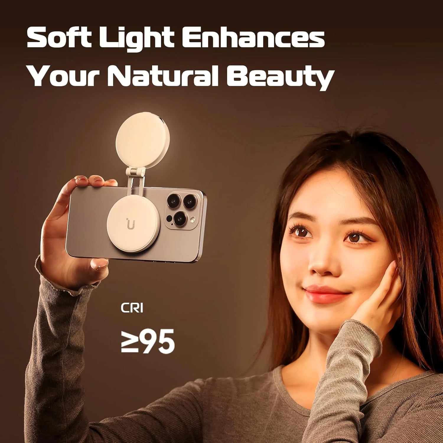 نور سلفی مغناطیسی ULANZI، نور پرکننده LED سازگار با Magsafe، چراغ حلقه ای سلفی LED شامل حلقه چسبنده برای تلفن ها، برای سلفی/عکاسی/TikTok/تماس های Zoom/کنفرانس ویدیویی رنگ مشکی نور سلفی مغناطیسی ULANZI، نور پرکننده LED سازگار با Magsafe، چراغ حلقه ای سلفی LED شامل حلقه چسبنده برای تلفن ها، برای سلفی/عکاسی/TikTok/تماس های Zoom/کنفرانس ویدیویی رنگ مشکی