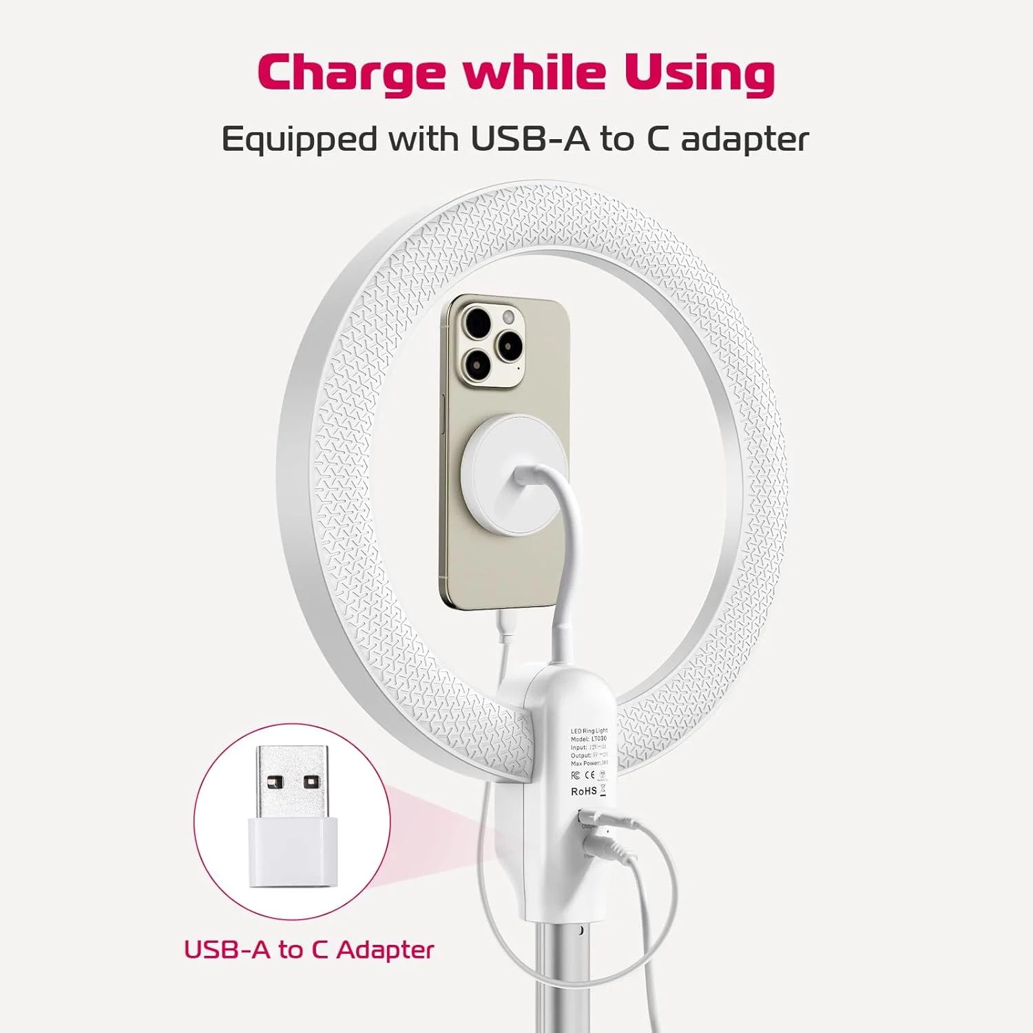 نور حلقه ای سلفی 10 اینچی ULANZI با پایه سه پایه 68 اینچی، نور دایره ای سلفی LED با نگهدارنده تلفن مغناطیسی قوی سازگار با تلفن های همراه برای آرایش/ضبط ویدیو/عکاسی/جلسه زوم نور حلقه ای سلفی 10 اینچی ULANZI با پایه سه پایه 68 اینچی، نور دایره ای سلفی LED با نگهدارنده تلفن مغناطیسی قوی سازگار با تلفن های همراه برای آرایش/ضبط ویدیو/عکاسی/جلسه زوم
