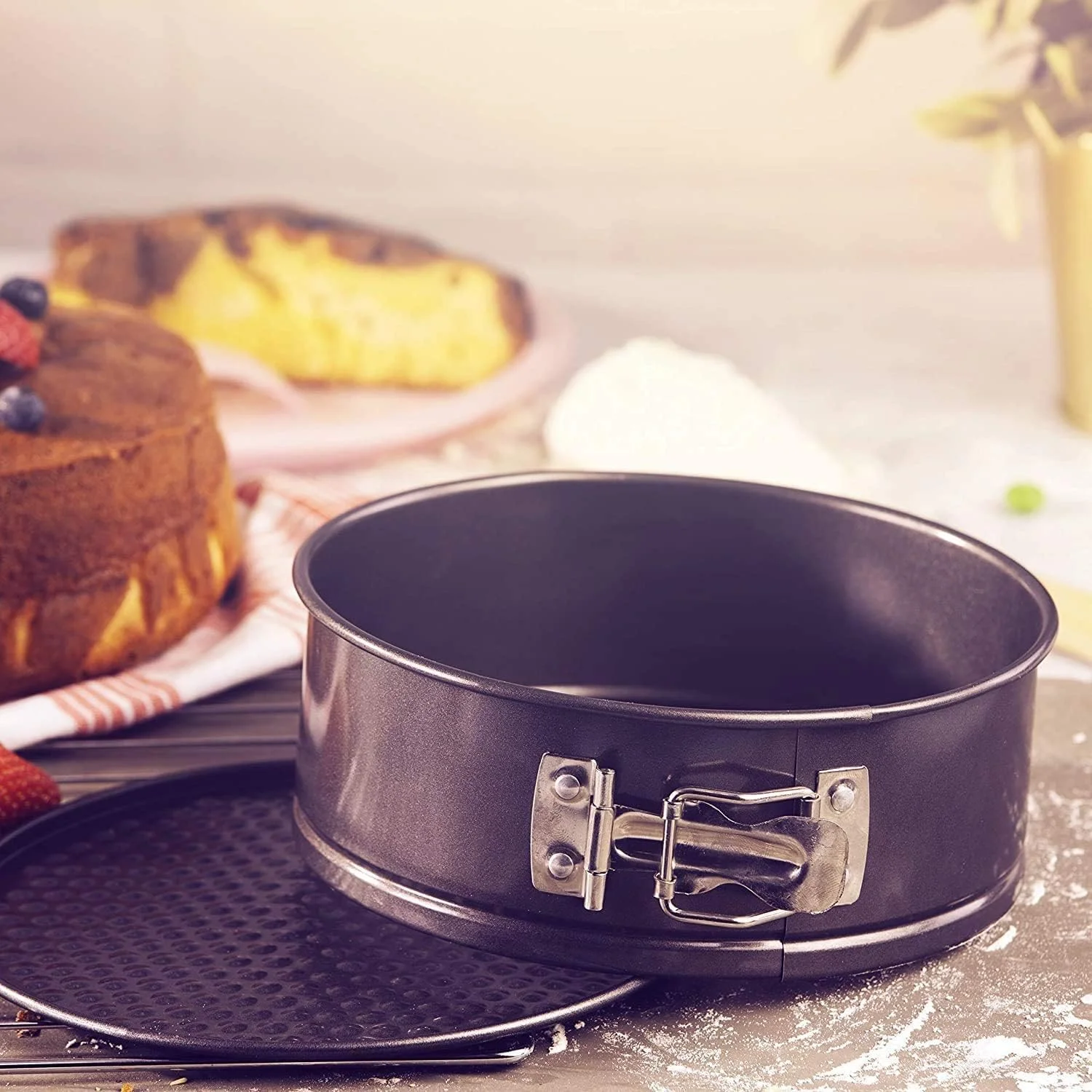 قالب کمربندی کیک بلاک استون، قالب پخت چیز کیک، قالب کیک پزی نچسب (20 سانتی متر) سینی قالب چیز کیک