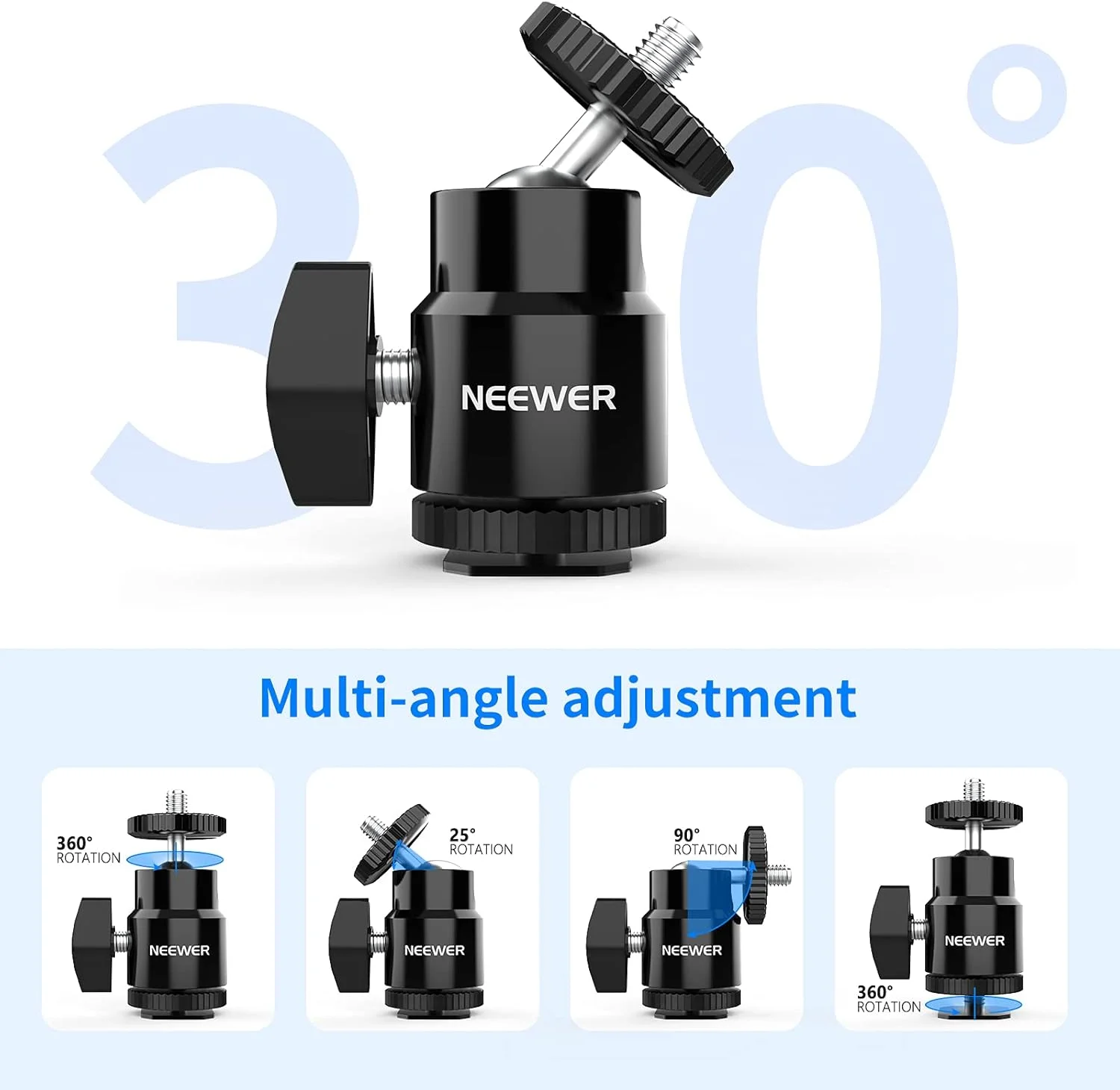 Neewer پایه کفشک فلاش دوربین 1/4 اینچی با پیچ اضافی 1/4 اینچی 2 عددی، آداپتور پایه کفشک فلاش سر توپی کوچک برای دوربین ها، دوربین های فیلمبرداری، تلفن هوشمند، نور ویدئو، میکروفون، رینگ لایت - ST17 Neewer پایه کفشک فلاش دوربین 1/4 اینچی با پیچ اضافی 1/4 اینچی 2 عددی، آداپتور پایه کفشک فلاش سر توپی کوچک برای دوربین ها، دوربین های فیلمبرداری، تلفن هوشمند، نور ویدئو، میکروفون، رینگ لایت - ST17