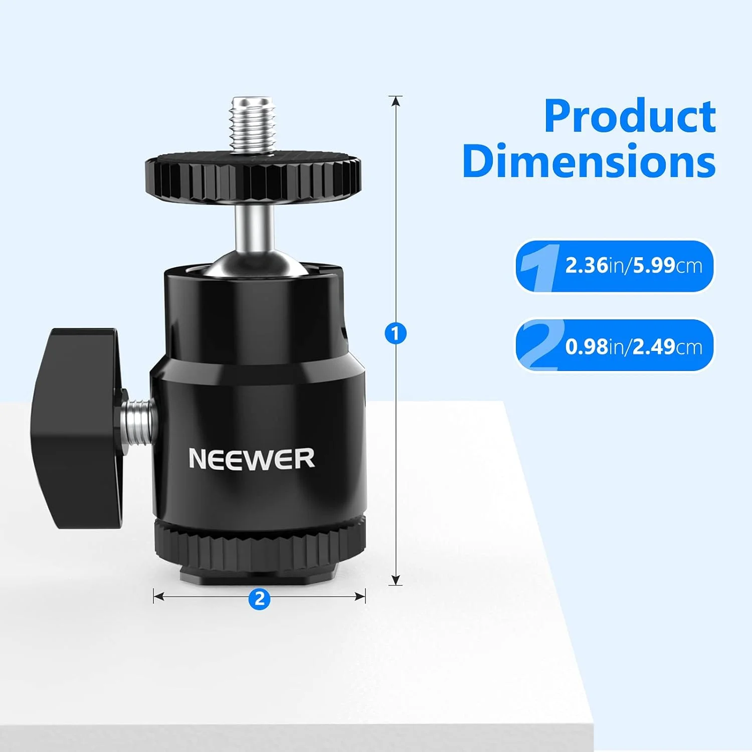 Neewer پایه کفشک فلاش دوربین 1/4 اینچی با پیچ اضافی 1/4 اینچی 2 عددی، آداپتور پایه کفشک فلاش سر توپی کوچک برای دوربین ها، دوربین های فیلمبرداری، تلفن هوشمند، نور ویدئو، میکروفون، رینگ لایت - ST17 Neewer پایه کفشک فلاش دوربین 1/4 اینچی با پیچ اضافی 1/4 اینچی 2 عددی، آداپتور پایه کفشک فلاش سر توپی کوچک برای دوربین ها، دوربین های فیلمبرداری، تلفن هوشمند، نور ویدئو، میکروفون، رینگ لایت - ST17