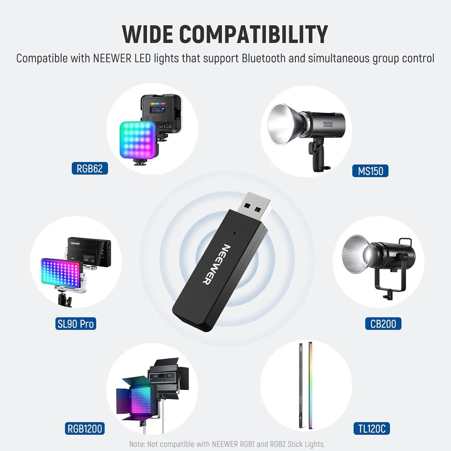 فرستنده بلوتوث USB NEEWER برای PC و Mac، دانگل USB NW-BT کنترل از راه دور برای مرکز کنترل NEEWER، چراغهای ویدئویی LED بلوتوث و چراغهای حلقهای، سازگار با Windows و MacOS فرستنده بلوتوث USB NEEWER برای PC و Mac، دانگل USB NW-BT کنترل از راه دور برای مرکز کنترل NEEWER، چراغهای ویدئویی LED بلوتوث و چراغهای حلقهای، سازگار با Windows و MacOS
