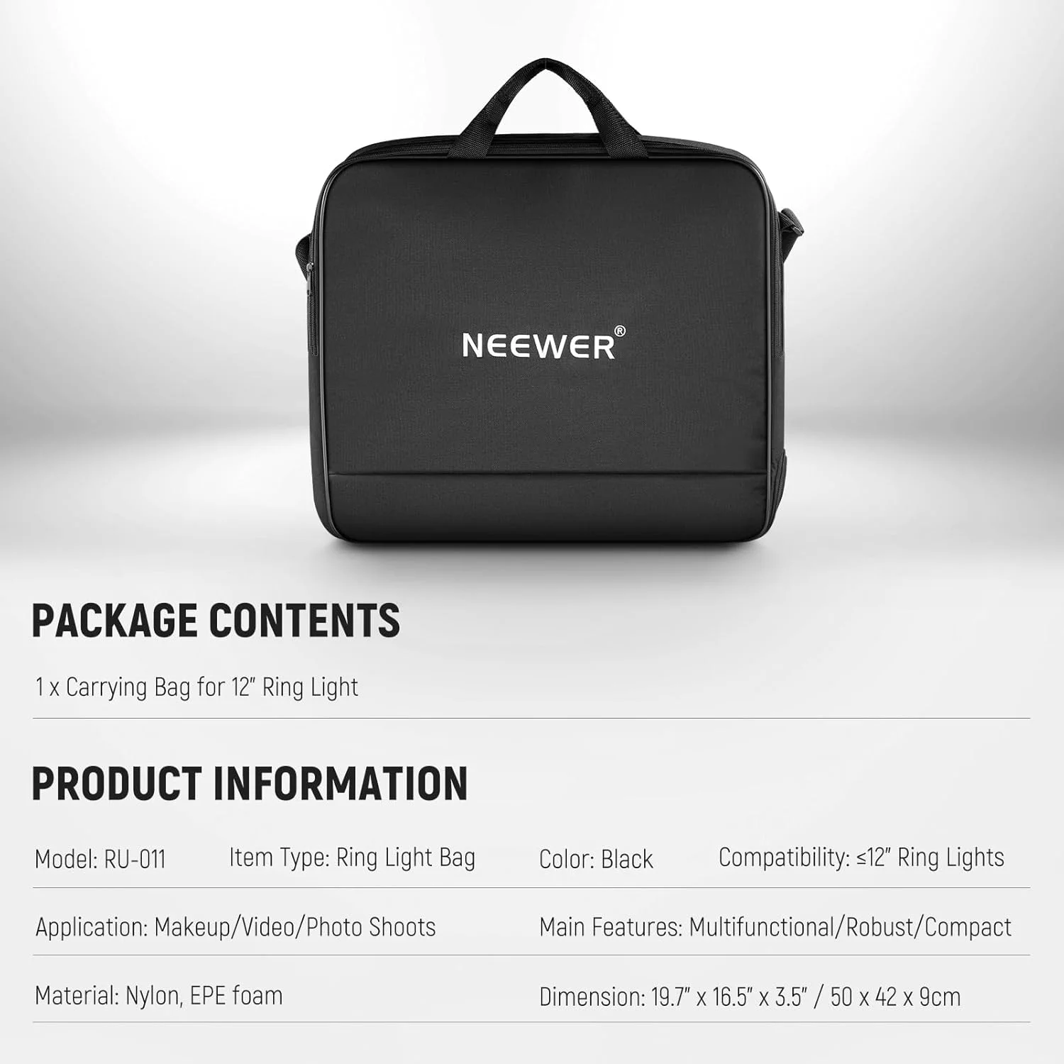 کیف حمل رینگ لایت Neewer با کیف نگهداری جداگانه، قابل گسترش برای سه پایه نور تاشو، کیف محافظ نایلونی سبک وزن برای رینگ لایت با پایه کیف حمل رینگ لایت Neewer با کیف نگهداری جداگانه، قابل گسترش برای سه پایه نور تاشو، کیف محافظ نایلونی سبک وزن برای رینگ لایت با پایه