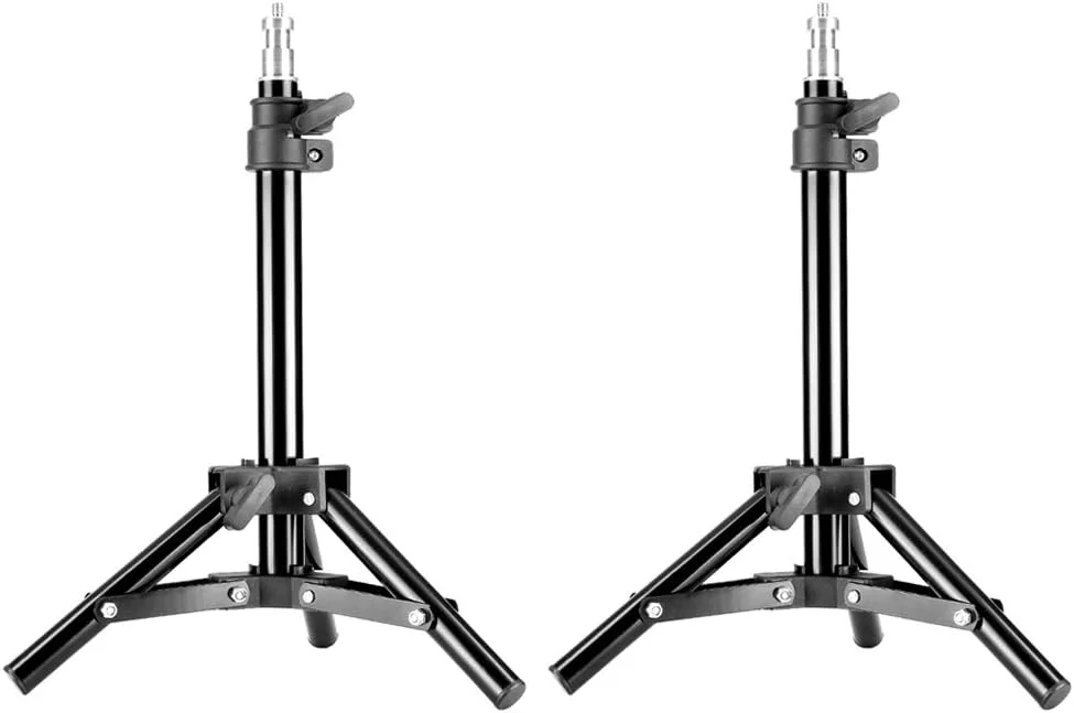 Neewer - 90080474 ® مجموعه مینی دو پایه نور پس زمینه آلومینیومی عکاسی با حداکثر ارتفاع 80 سانتی متر / 32 اینچ برای رفلکتورها، سافت باکس ها، چراغ ها، چترها، پس زمینه ها