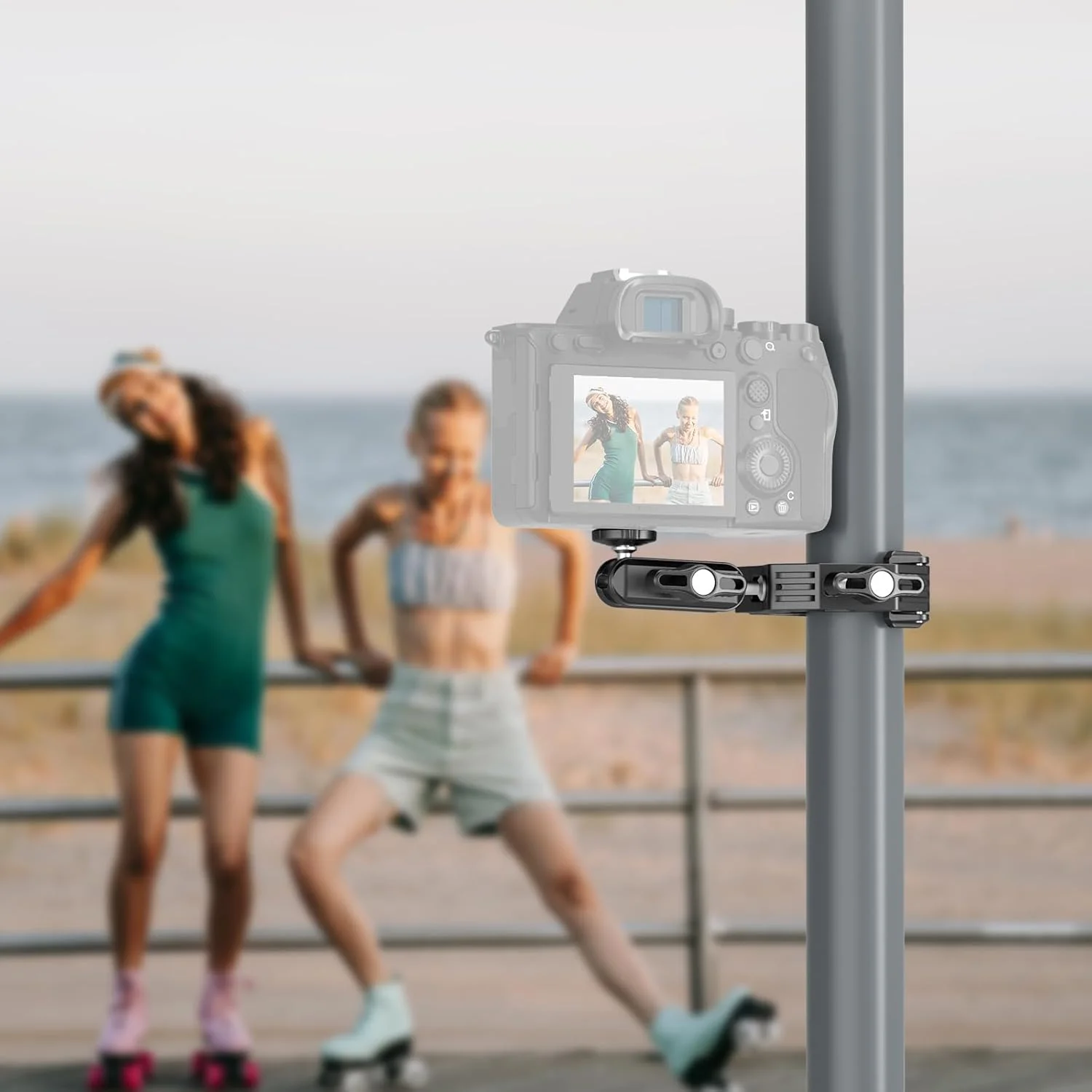 کیت نگهدارنده گوشی/آداپتور مانت کفشک دار Neewer سازگار با دوربین اکشن GoPro Hero 9 8 7 6 5، DJI OSMO Action، iPhone 12/11 Pro Max/X/XR، Samsung، اتصال به دوربین DSLR یا رینگ لایت