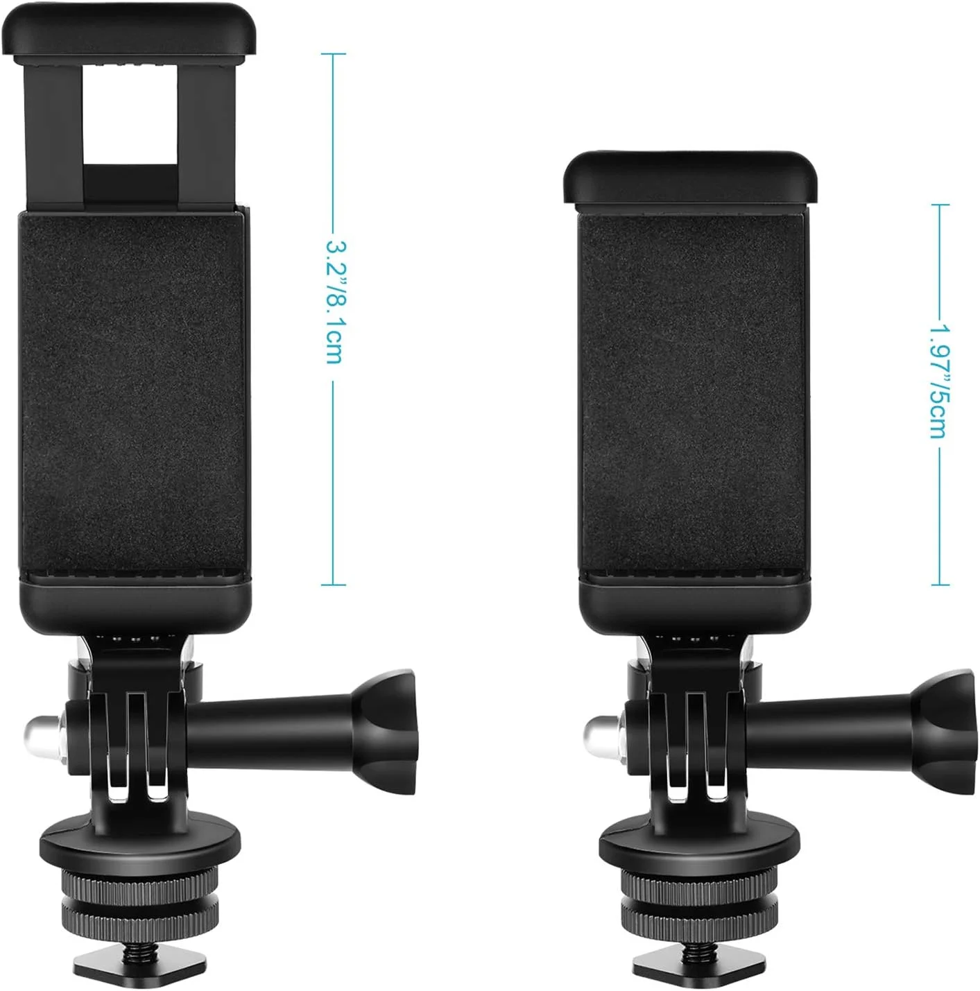 کیت نگهدارنده گوشی/آداپتور مانت کفشک دار Neewer سازگار با دوربین اکشن GoPro Hero 9 8 7 6 5، DJI OSMO Action، iPhone 12/11 Pro Max/X/XR، Samsung، اتصال به دوربین DSLR یا رینگ لایت