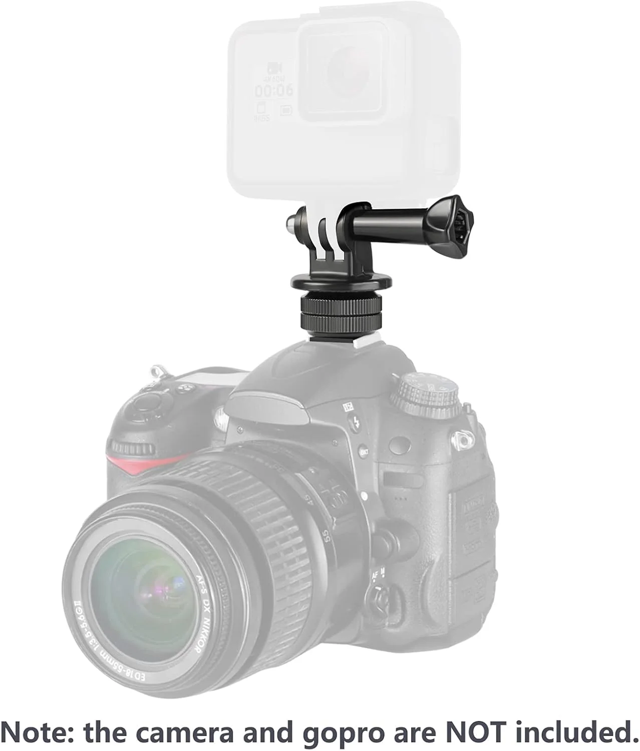 کیت نگهدارنده گوشی/آداپتور مانت کفشک دار Neewer سازگار با دوربین اکشن GoPro Hero 9 8 7 6 5، DJI OSMO Action، iPhone 12/11 Pro Max/X/XR، Samsung، اتصال به دوربین DSLR یا رینگ لایت