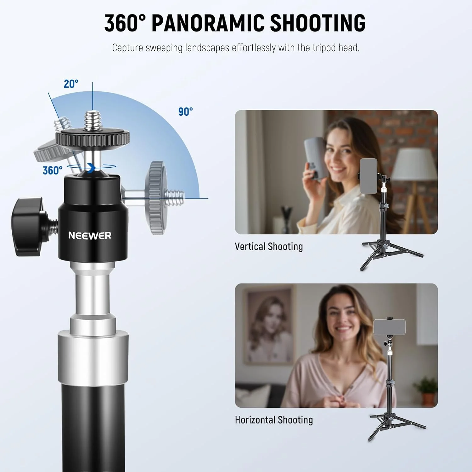 پایه وب کم NEEWER، سه پایه رومیزی کوچک با نگهدارنده تلفن همراه سازگار با وب کم Logitech Anker Emeet و رینگ لایت برای ضبط ویدیو، پخش زنده و تماس Zoom، مدل ST45B پایه وب کم NEEWER، سه پایه رومیزی کوچک با نگهدارنده تلفن همراه سازگار با وب کم Logitech Anker Emeet و رینگ لایت برای ضبط ویدیو، پخش زنده و تماس Zoom، مدل ST45B