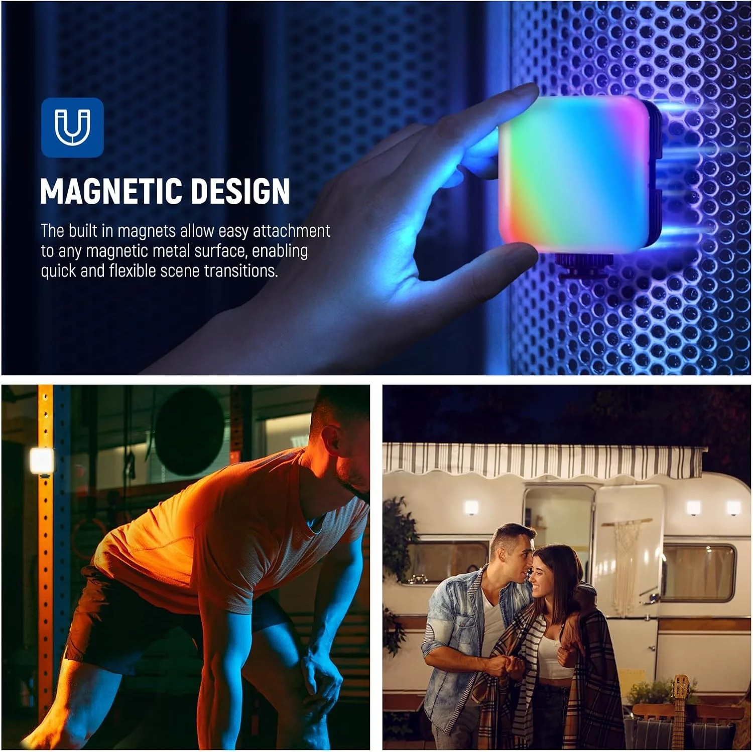 نور ویدئویی RGB مغناطیسی دوربین NEEWER، نور کامل رنگی RGB61 با زاویه 360 درجه CRI97+ 2500-8500K 2000mAh، پنل LED کوچک قابل حمل برای عکاسی و فیلمبرداری، دارای 3 کفشک سرد، 20 صحنه و پارچه تمیز کننده نور ویدئویی RGB مغناطیسی دوربین NEEWER، نور کامل رنگی RGB61 با زاویه 360 درجه CRI97+ 2500-8500K 2000mAh، پنل LED کوچک قابل حمل برای عکاسی و فیلمبرداری، دارای 3 کفشک سرد، 20 صحنه و پارچه تمیز کننده