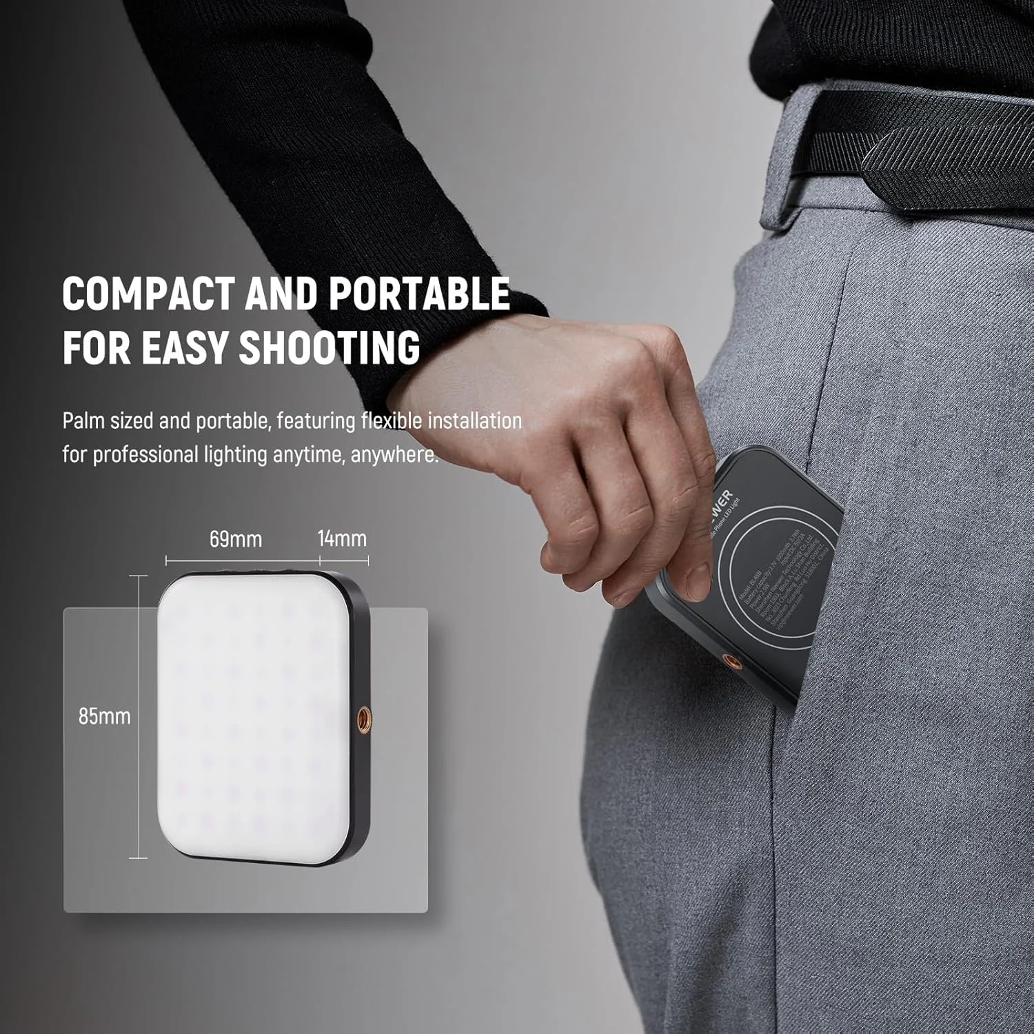 نور سلفی مغناطیسی NEEWER Basics BL48B سازگار با MagSafe آیفون، چراغ ویدئویی گیره ای گوشی با پارچه تمیز کننده برای کنفرانس ویدئویی، کامپیوتر، لپ تاپ، وب کم زوم استریمینگ آرایش ضبط