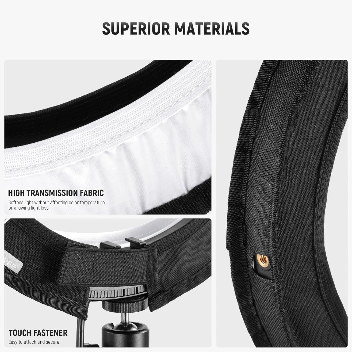 دیفیوزر رینگ لایت 12 اینچی NEEWER NS008 برای RH12B RH12C، سفید، USB، نور مداوم دوربین دیفیوزر رینگ لایت 12 اینچی NEEWER NS008 برای RH12B RH12C، سفید، USB، نور مداوم دوربین