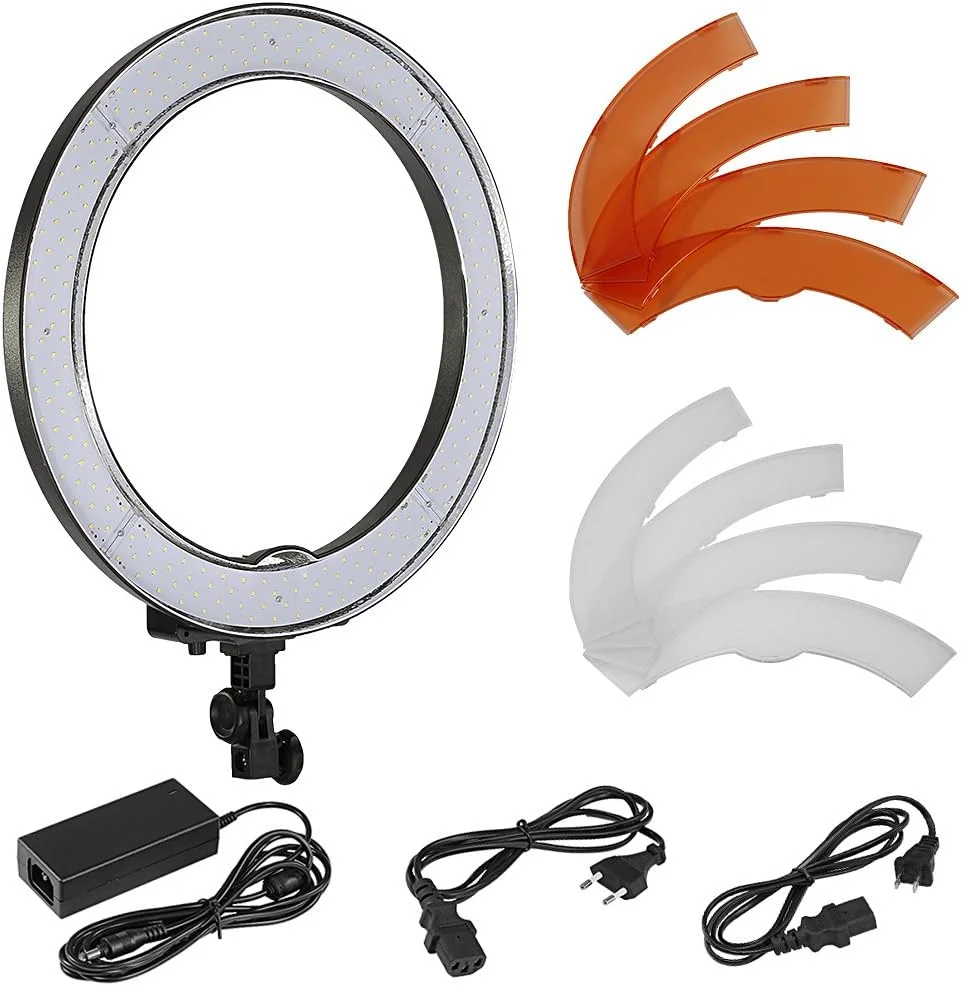 نور حلقه ای دو رنگ قابل تنظیم Neewer برای ویدیو، 18 اینچ 55 وات 240 عدد LED SMD