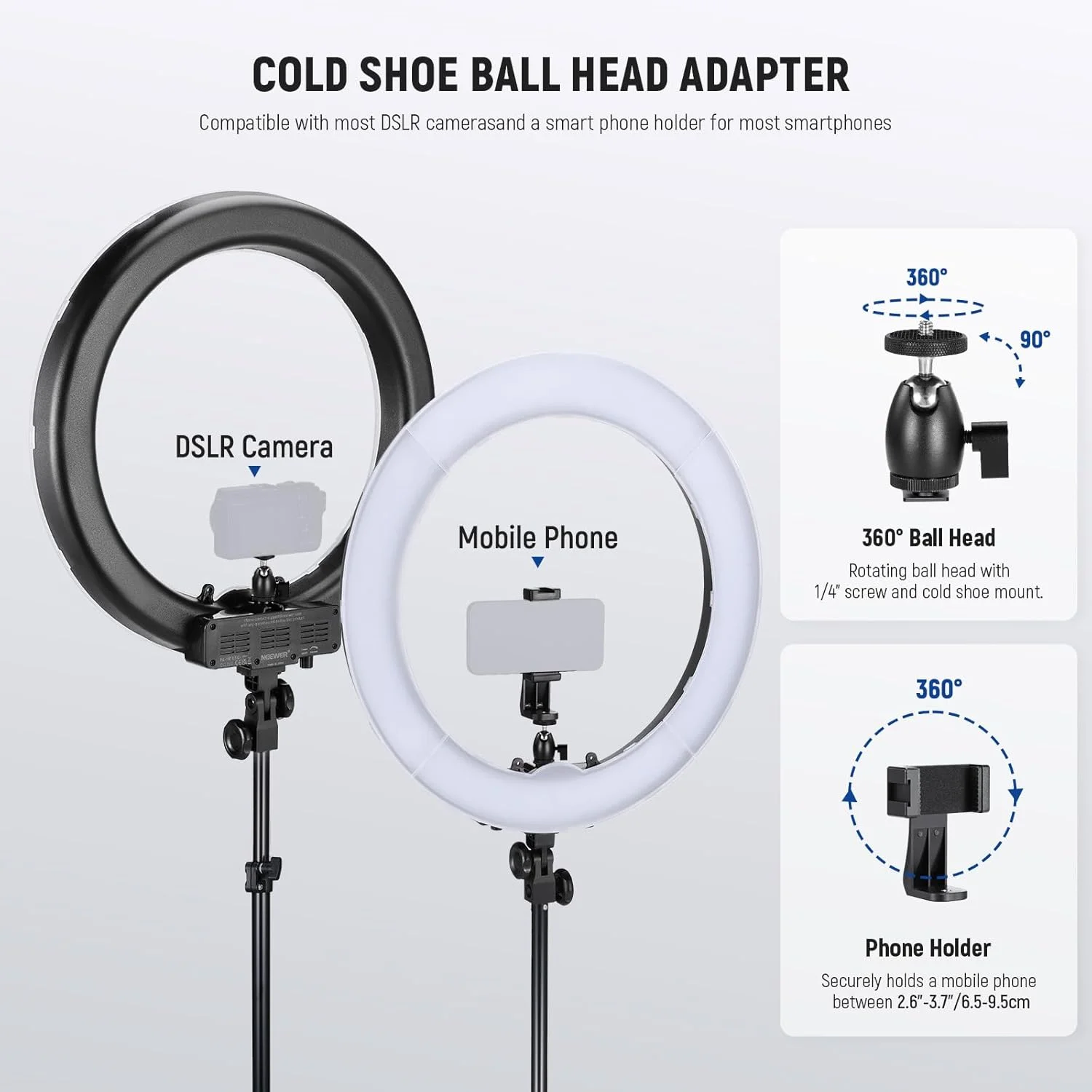 کیت نور حلقه ای LED دیمر پذیر NEEWER 18 اینچی SMD با پایه نور 78.7 اینچی، فیلتر و هات شو برای استودیو عکس، نور LED، پرتره، فیلمبرداری یوتیوب و تیک تاک (بدون کیف حمل) کیت نور حلقه ای LED دیمر پذیر NEEWER 18 اینچی SMD با پایه نور 78.7 اینچی، فیلتر و هات شو برای استودیو عکس، نور LED، پرتره، فیلمبرداری یوتیوب و تیک تاک (بدون کیف حمل)