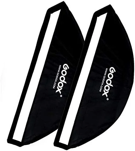 نرم باکس نواری 12x47/30x120 سانتی متری گودکس 2 عددی با مانت بوئنز، رینگ سرعت و گرید لانه زنبوری برای اسپیدلایت، فلاش استودیویی، مونو لایت - ایده آل برای عکاسی پرتره و محصول