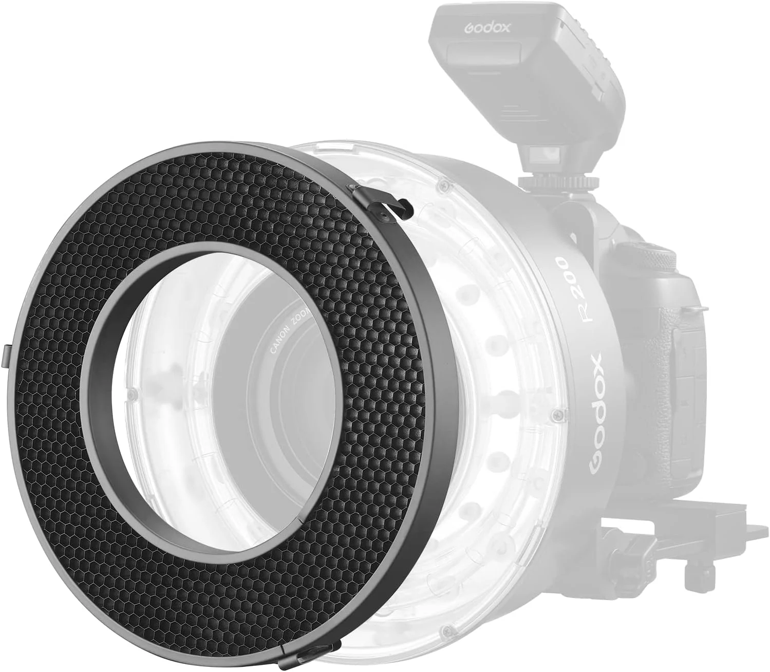 گرید لانه زنبوری عکاسی 20 درجه Godox R200-HC20 برای فلاش حلقوی Godox R200، برای عکاسی خلاقانه، هنری، تبلیغاتی و محصول