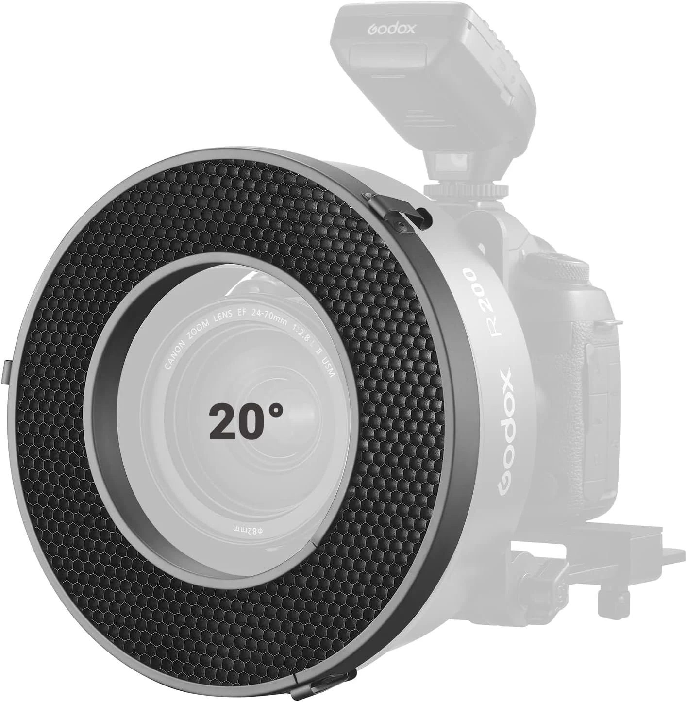 گرید لانه زنبوری 20 درجه Godox R200-HC20 برای فلاش حلقوی Godox R200 گرید لانه زنبوری 20 درجه Godox R200-HC20 برای فلاش حلقوی Godox R200