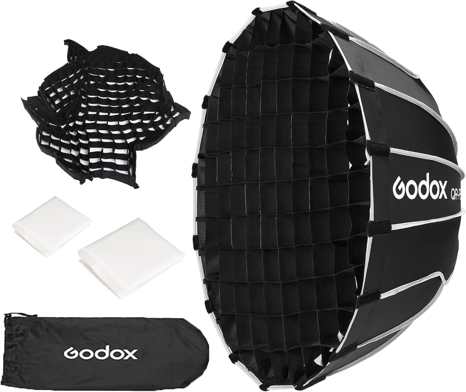 سافت باکس پارابولیک 60 سانتی متری با نصب سریع Godox QR-P60T برای فلاش های استودیویی Godox SL60II SL150III FV150II AD300PRO AD400PRO AD600BM SZ300R VL300 UL150II ML60 و سایر فلاش های دارای مانت بوئن