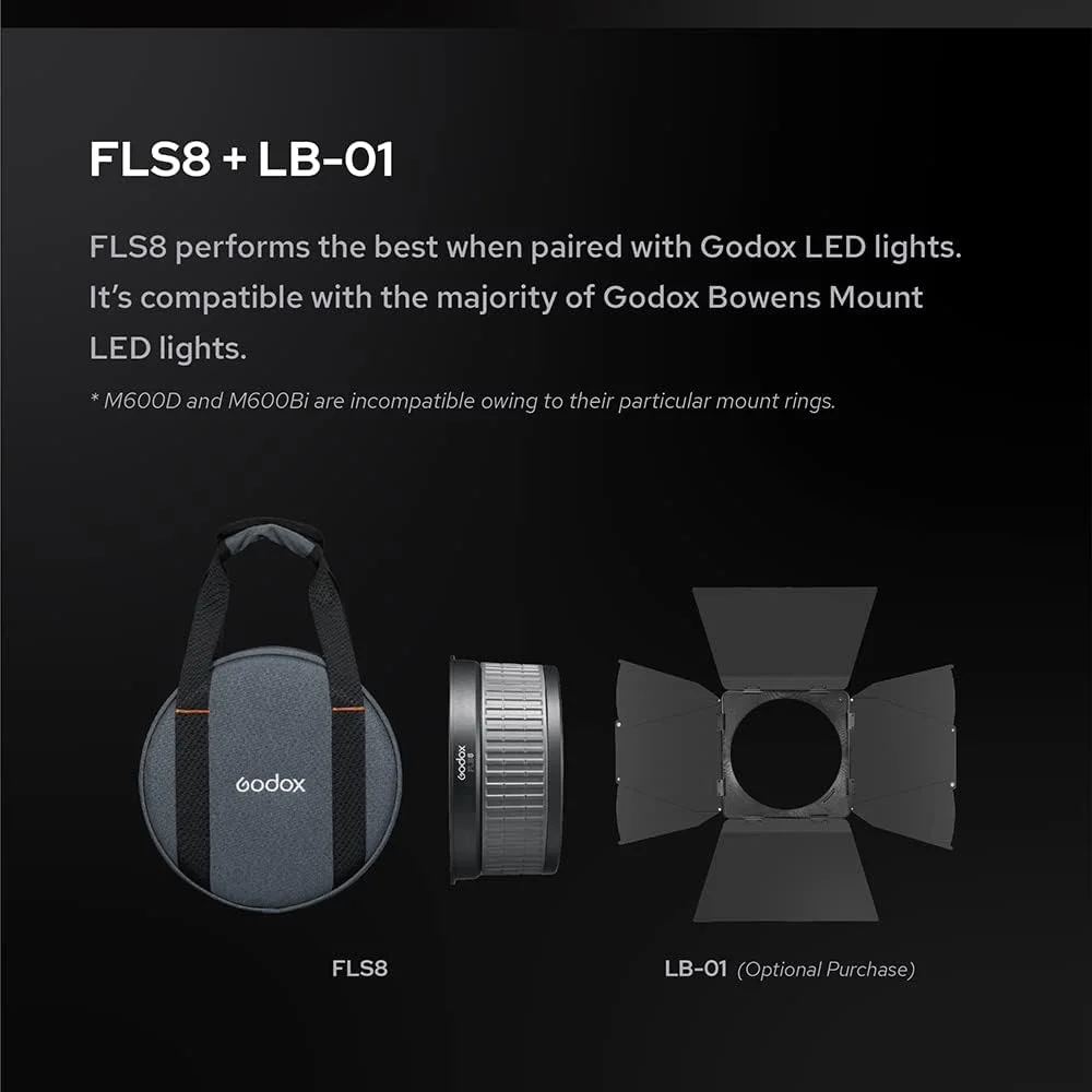 لنز فرنل با زاویه پرتو قابل تنظیم 10-40 درجه گودکس FLS8 برای چراغ های LED با مانت بوئنز گودکس (شامل کیف حمل) - لوازم جانبی لنز نور مداوم دوربین لنز فرنل با زاویه پرتو قابل تنظیم 10-40 درجه گودکس FLS8 برای چراغ های LED با مانت بوئنز گودکس (شامل کیف حمل) - لوازم جانبی لنز نور مداوم دوربین