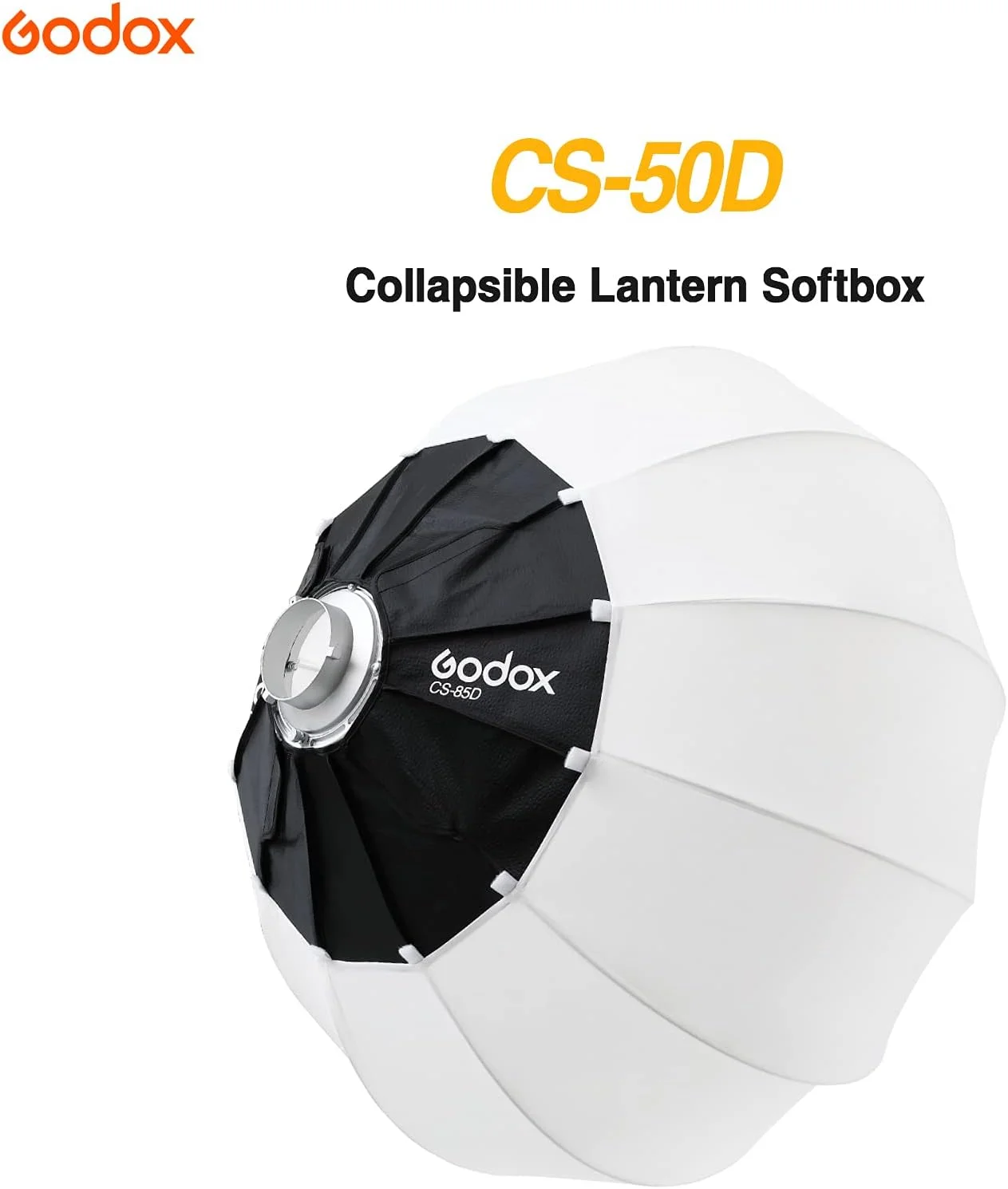 نرم باکس فانوسی گودکس مدل CS-50D، اصلاح کننده نور ملایم، برای Godox SL-60W SL150W II FV150 AD300PRO AD400PRO AD600BM VL150 VL300 SL150WII SL200WII و سایر نورهای با مانت بوئنز (50 سانتی متر | 19.68 اینچ)