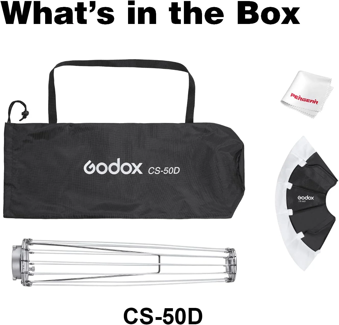 نرم باکس فانوسی گودکس مدل CS-50D، اصلاح کننده نور ملایم، برای Godox SL-60W SL150W II FV150 AD300PRO AD400PRO AD600BM VL150 VL300 SL150WII SL200WII و سایر نورهای با مانت بوئنز (50 سانتی متر | 19.68 اینچ)