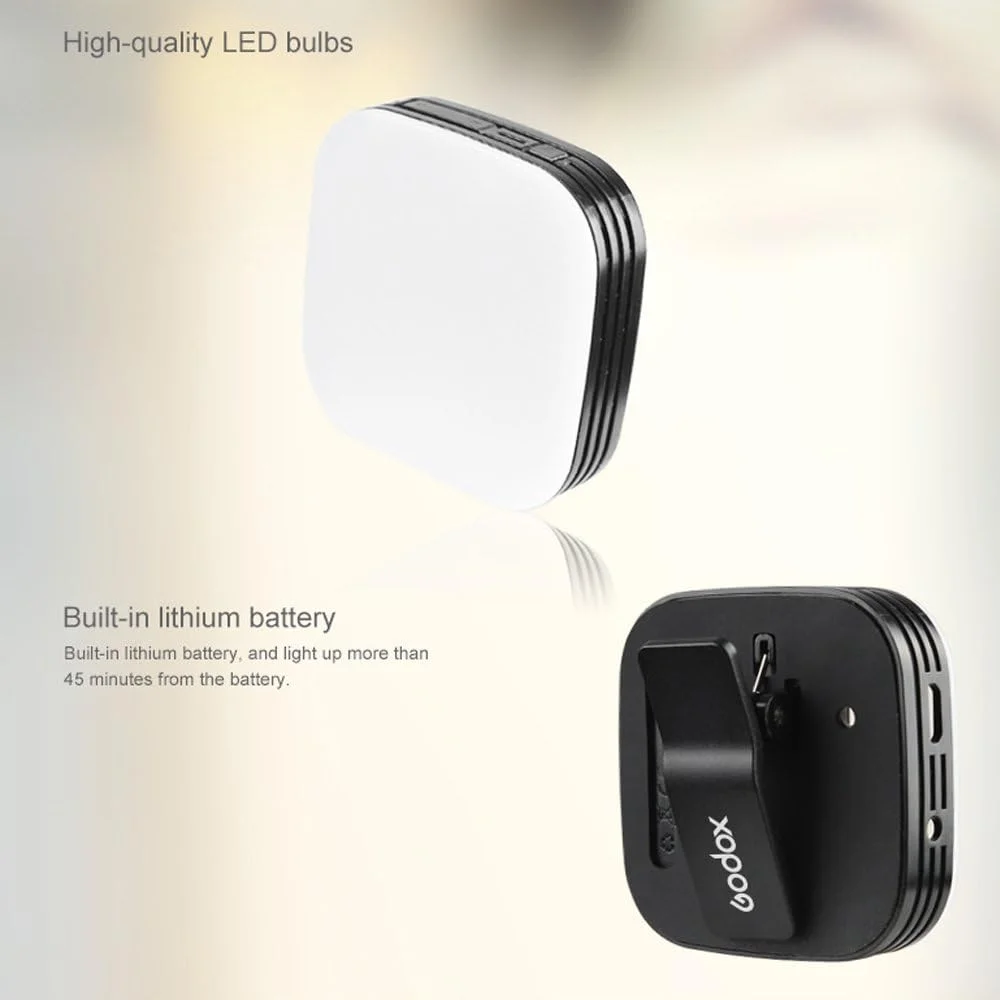نور ویدئویی کوچک Godox LEDM32، چراغ سلفی LED دوربین گوشی هوشمند با باتری لیتیومی داخلی برای آیفون، آیپد، سامسونگ و انواع گوشی های عکاسی نور ویدئویی کوچک Godox LEDM32، چراغ سلفی LED دوربین گوشی هوشمند با باتری لیتیومی داخلی برای آیفون، آیپد، سامسونگ و انواع گوشی های عکاسی