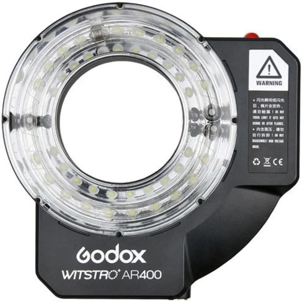 فلاش حلقه ای LED گودکس AR400 مدل Witstro با قدرت 400 وات و باتری لیتیوم-یون 4500 میلی آمپر