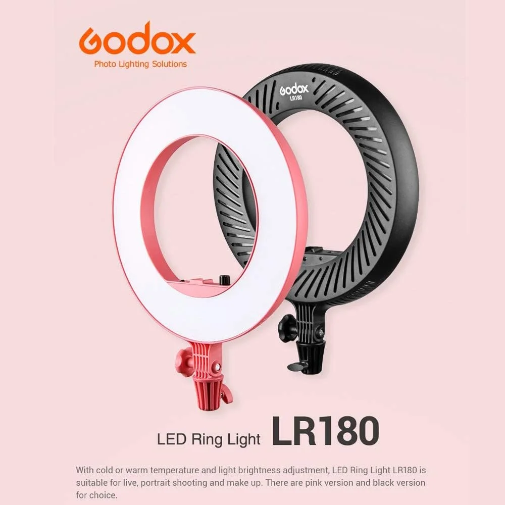 حلقه نور ال ای دی گودکس LR180B، مشکی حلقه نور ال ای دی گودکس LR180B، مشکی