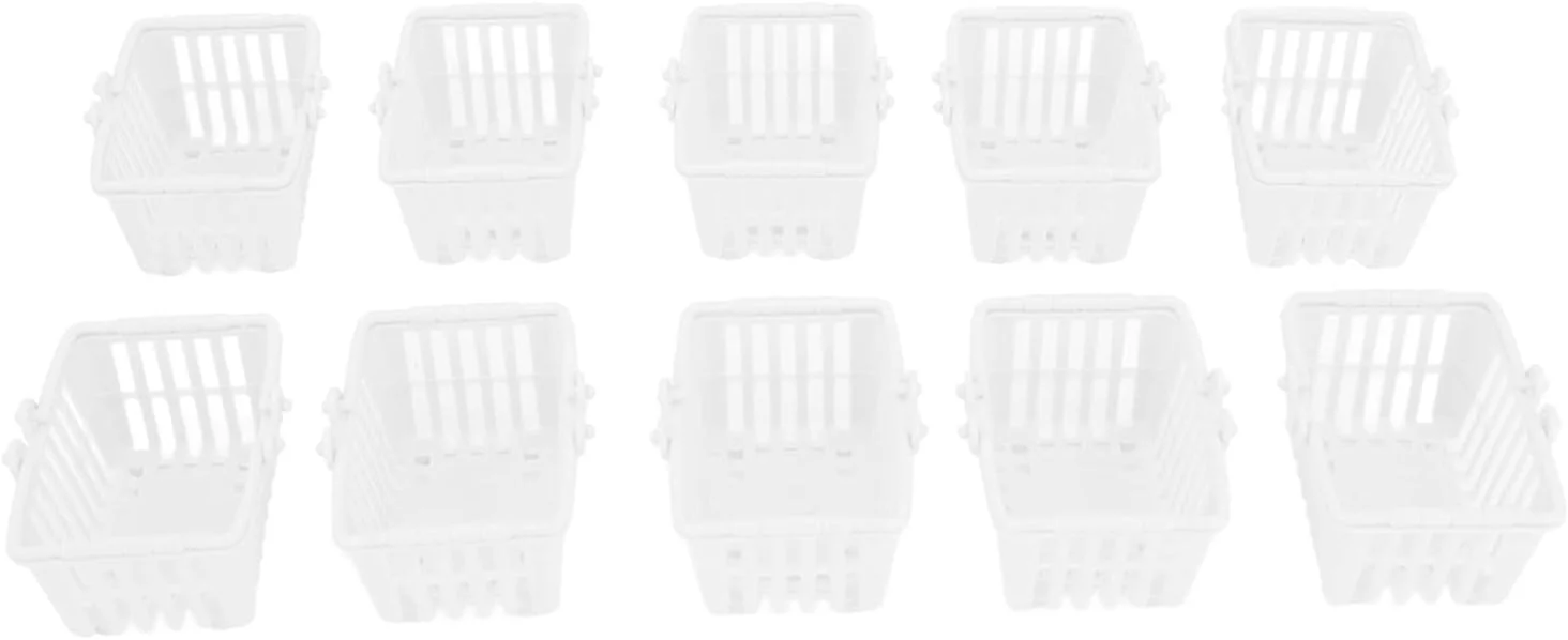 سبد خرید خانه عروسکی فرن، 10 عدد سبد خرید مینیاتوری نفیس و کاربردی با کاربرد گسترده برای کودکان برای صنایع دستی DIY (سفید) سبد خرید خانه عروسکی فرن، 10 عدد سبد خرید مینیاتوری نفیس و کاربردی با کاربرد گسترده برای کودکان برای صنایع دستی DIY (سفید)