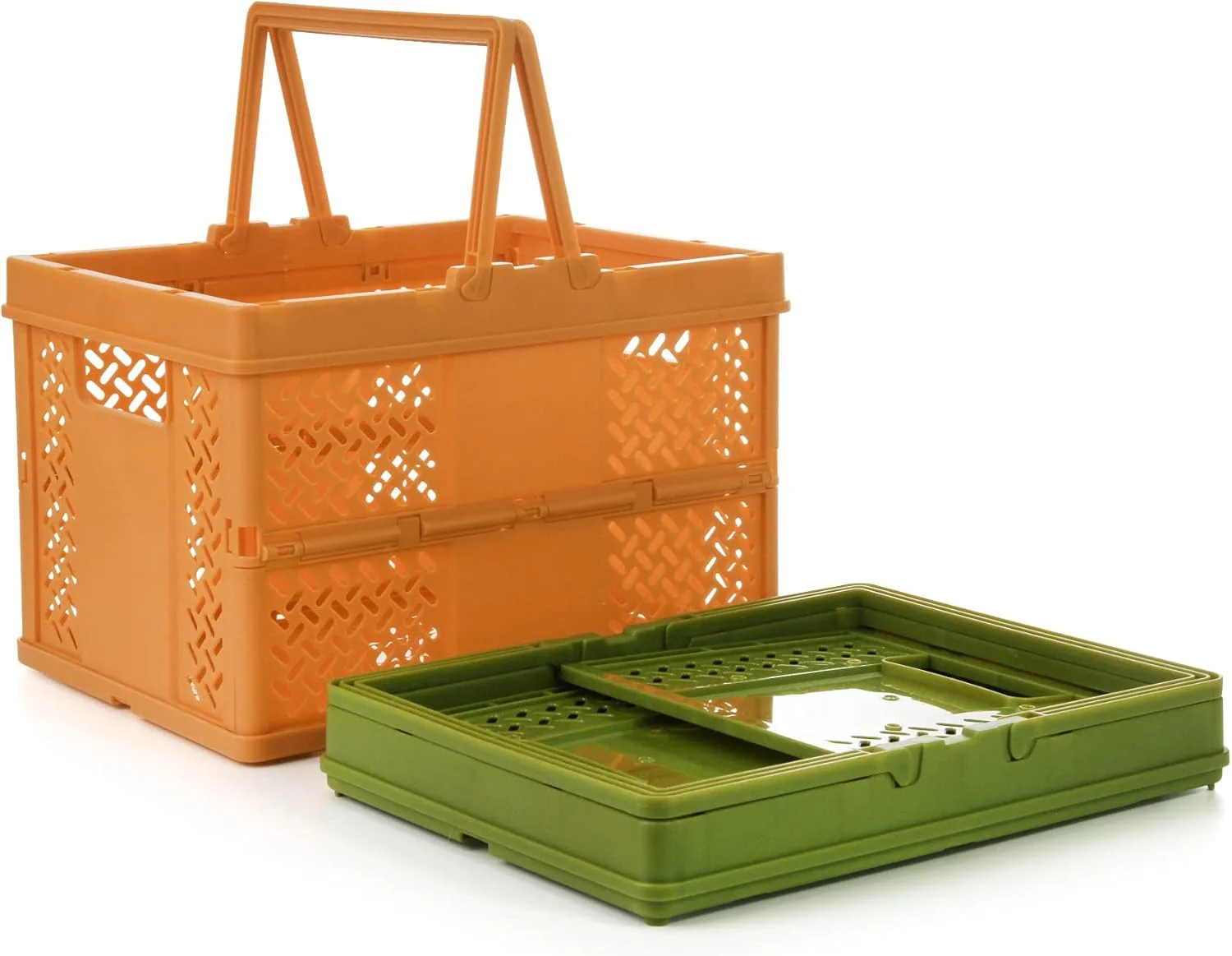 بسته 2 عددی سبد پلاستیکی دسته دار Spesh، 23 × 17 سانتی متر، جعبه تاشو کوچک تاشو برای خرید، کمپینگ، پیک نیک (نارنجی + سبز) بسته 2 عددی سبد پلاستیکی دسته دار Spesh، 23 × 17 سانتی متر، جعبه تاشو کوچک تاشو برای خرید، کمپینگ، پیک نیک (نارنجی + سبز)