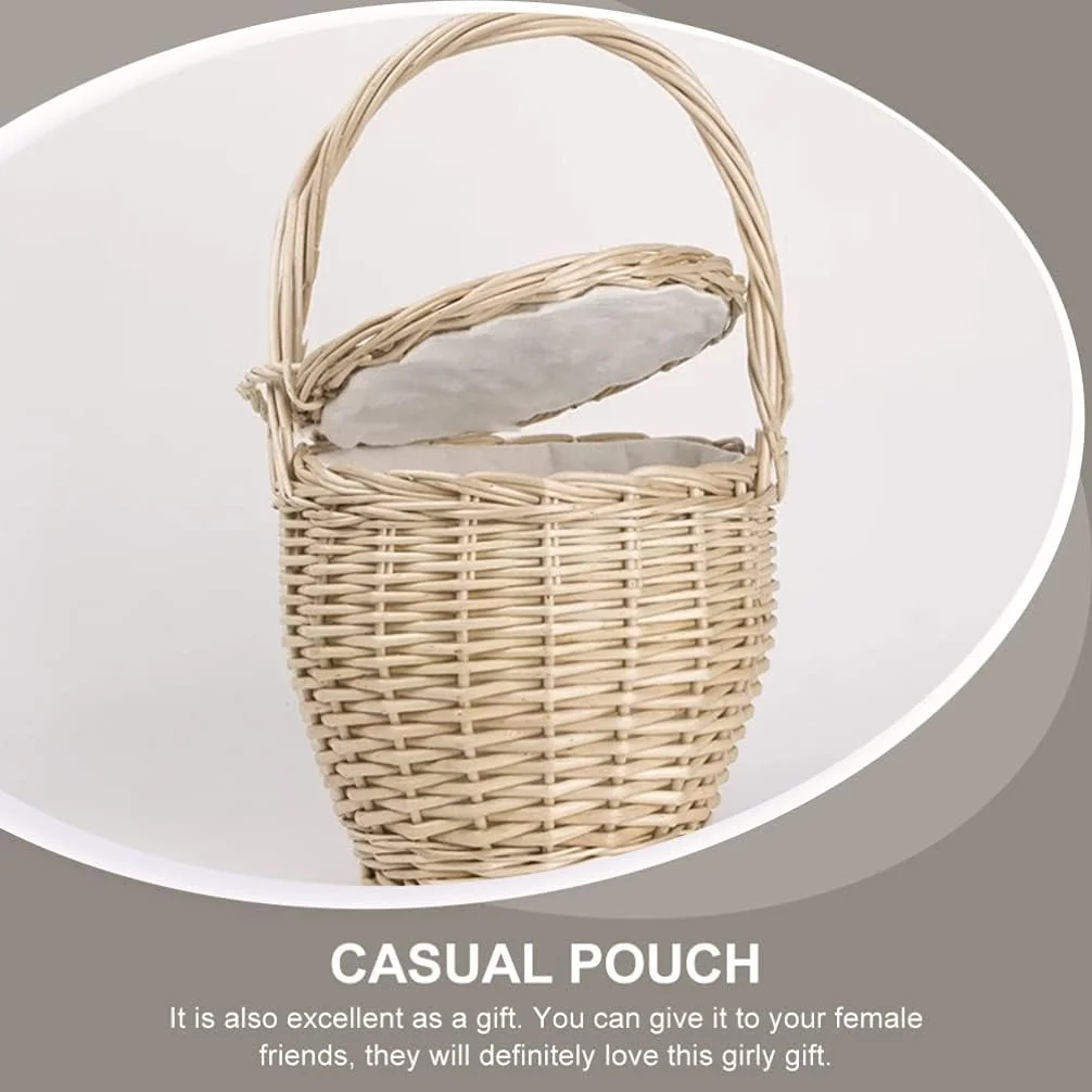 کیف حصیری دست ساز Cabilock با درب، سبد زنانه، کیف خرید حصیری، کیف دستی، سبد پیک نیک گرد با دسته برای جعبه ناهار، مسافرت، دفتر کار، رنگ تصادفی کیف حصیری دست ساز Cabilock با درب، سبد زنانه، کیف خرید حصیری، کیف دستی، سبد پیک نیک گرد با دسته برای جعبه ناهار، مسافرت، دفتر کار، رنگ تصادفی